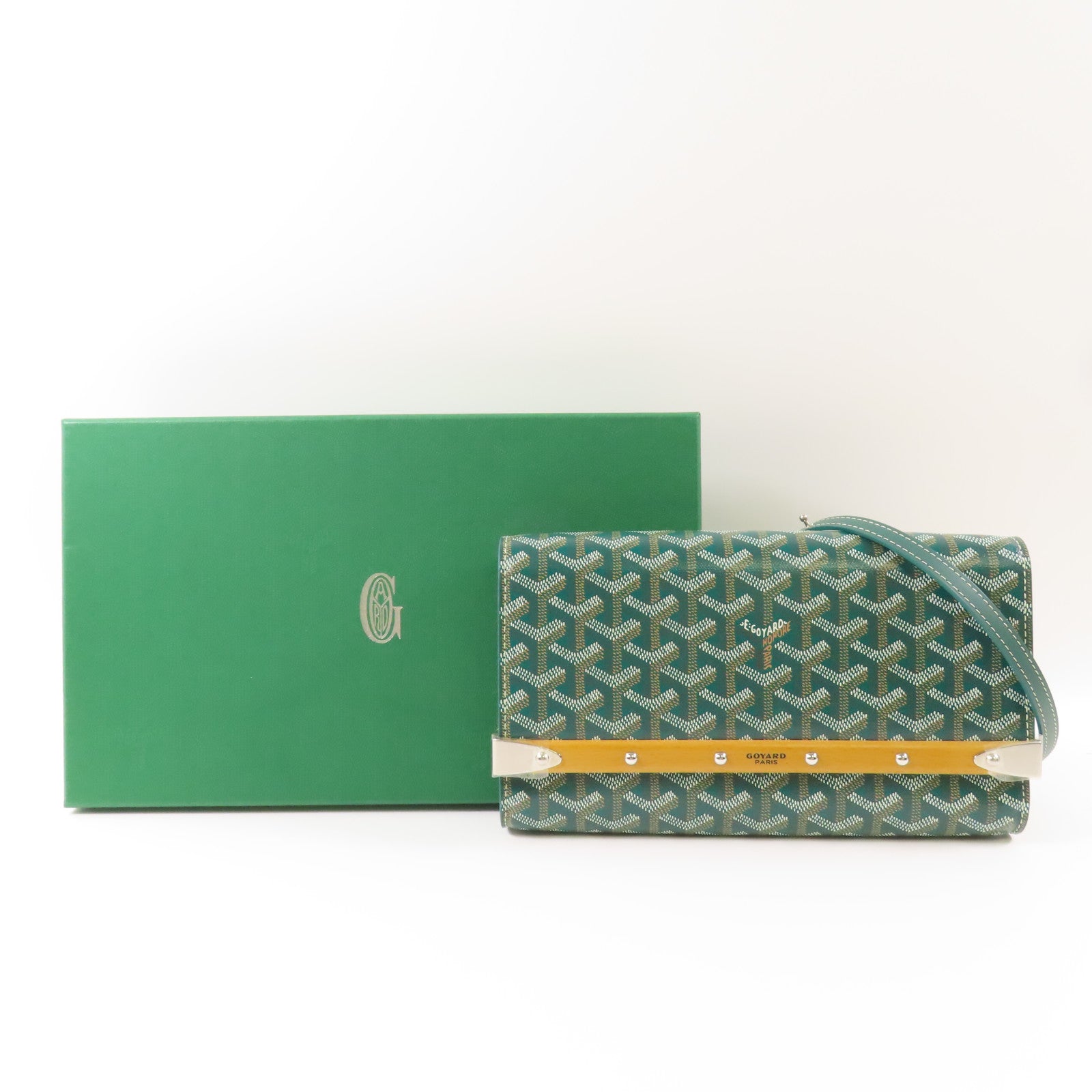 GOYARD 塗層帆布Monte Carlo PM銀扣肩背袋