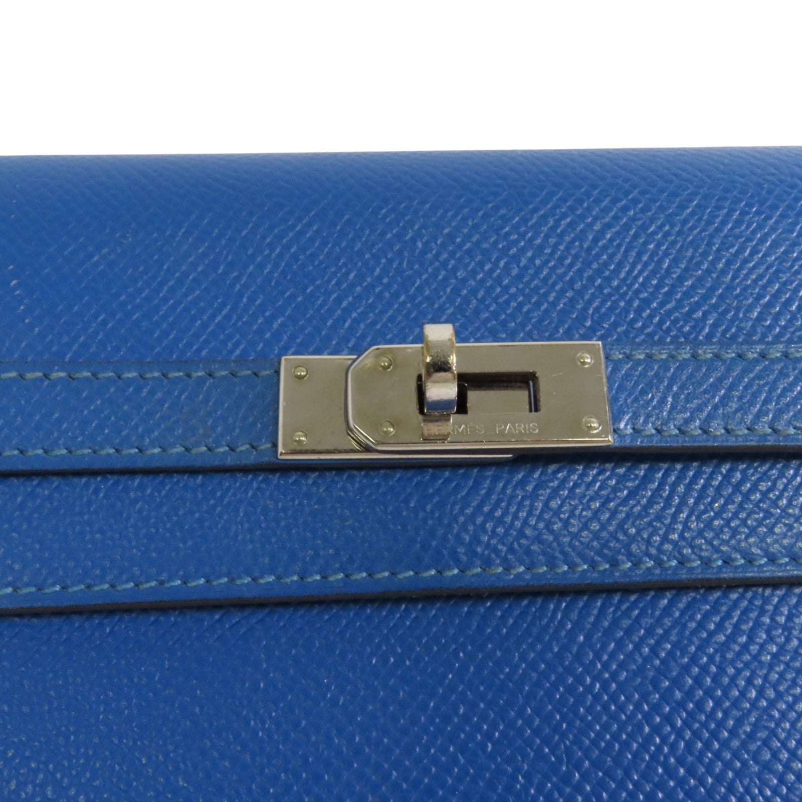 HERMES Epsom皮革Kelly Wallet銀扣長錢包