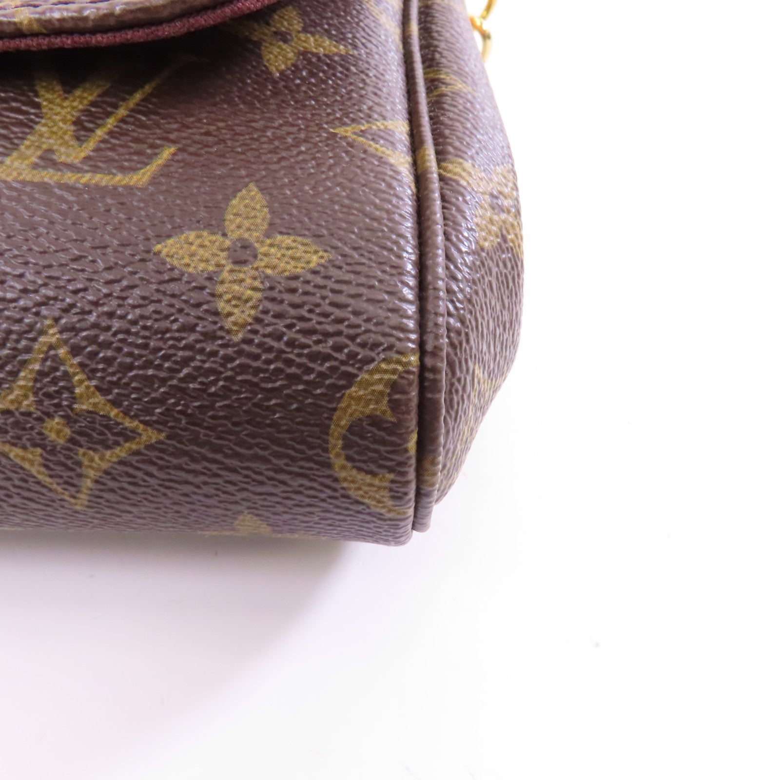 LOUIS VUITTON Monogram Faveorite MM金扣手挽肩背兩用袋棕色