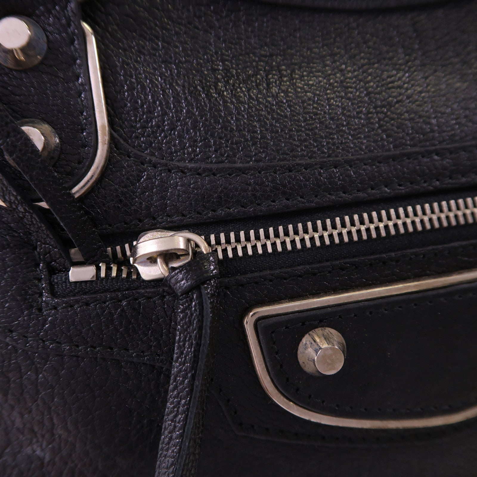 BALENCIAGA Chevre皮革City銀扣手挽肩背兩用袋