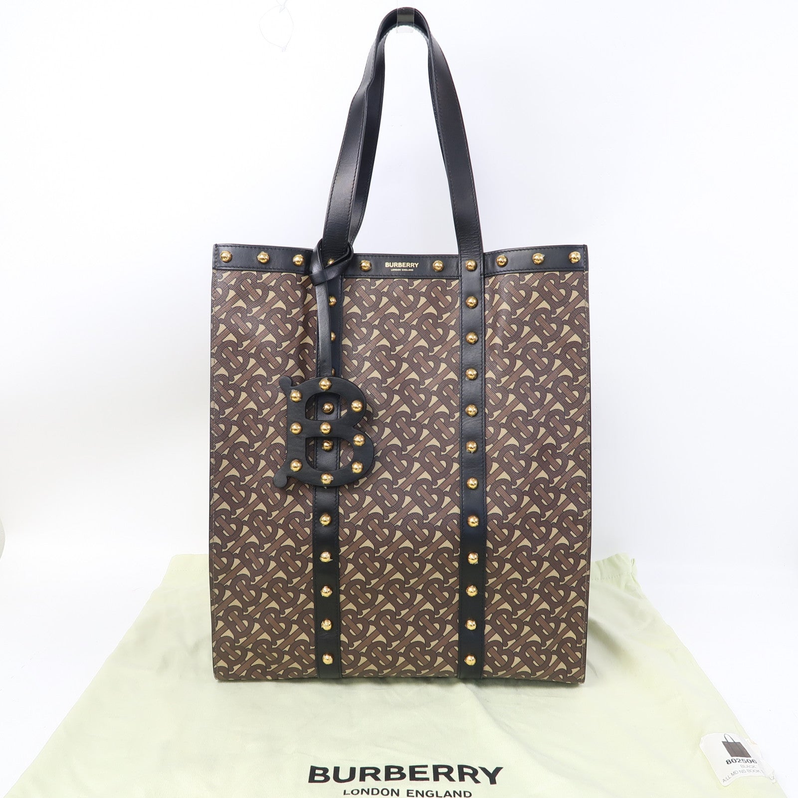 BURBERRY 塗層帆布Book Tote金扣肩背袋啡色