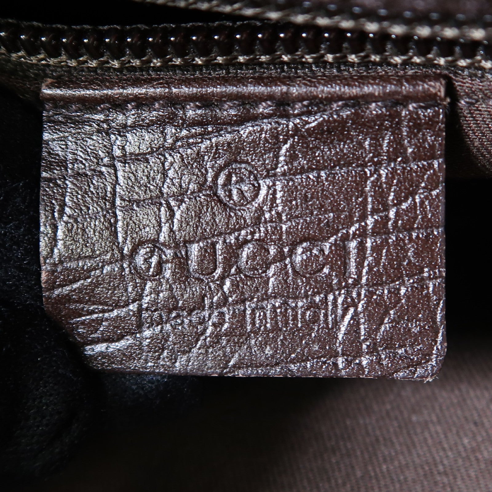 GUCCI 塗層帆布/皮革Shoulder Bag銀扣肩背袋啡色