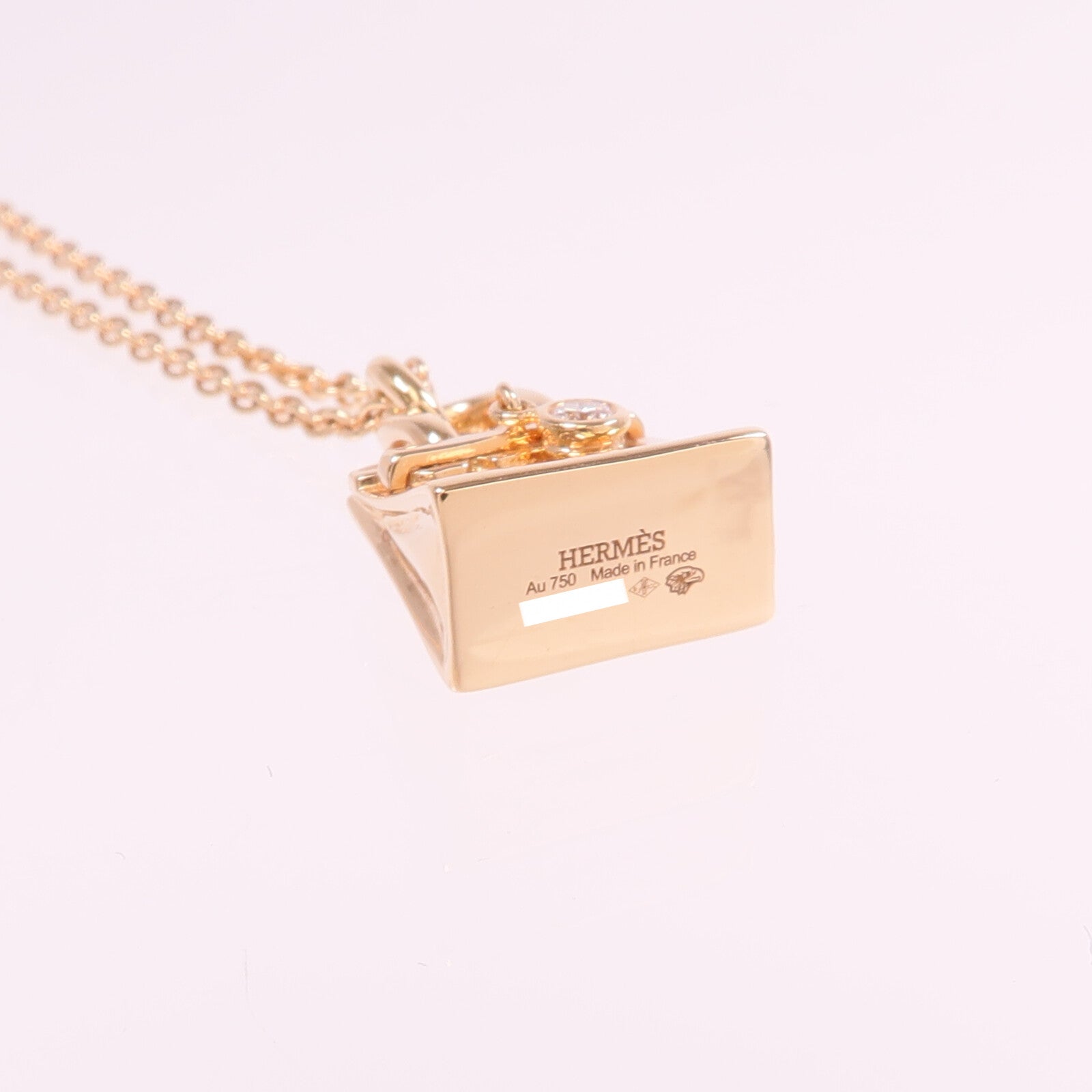 HERMES 【激減優惠】18K玫瑰金Amulettes Birkin Diamond Pendant鑽石項鍊