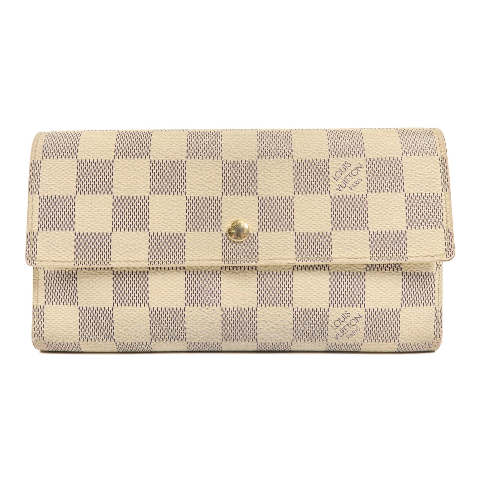 LOUIS VUITTON Damier Azur Portefeuille International金扣長錢包