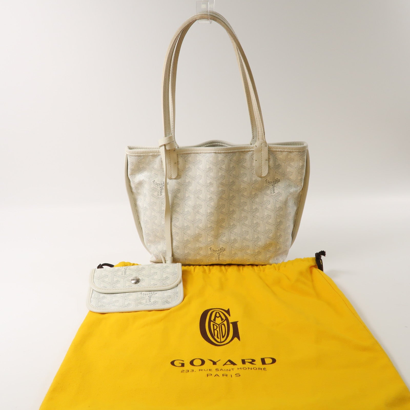 GOYARD 【激減優惠】塗層帆布Mini Anjou手挽袋白色