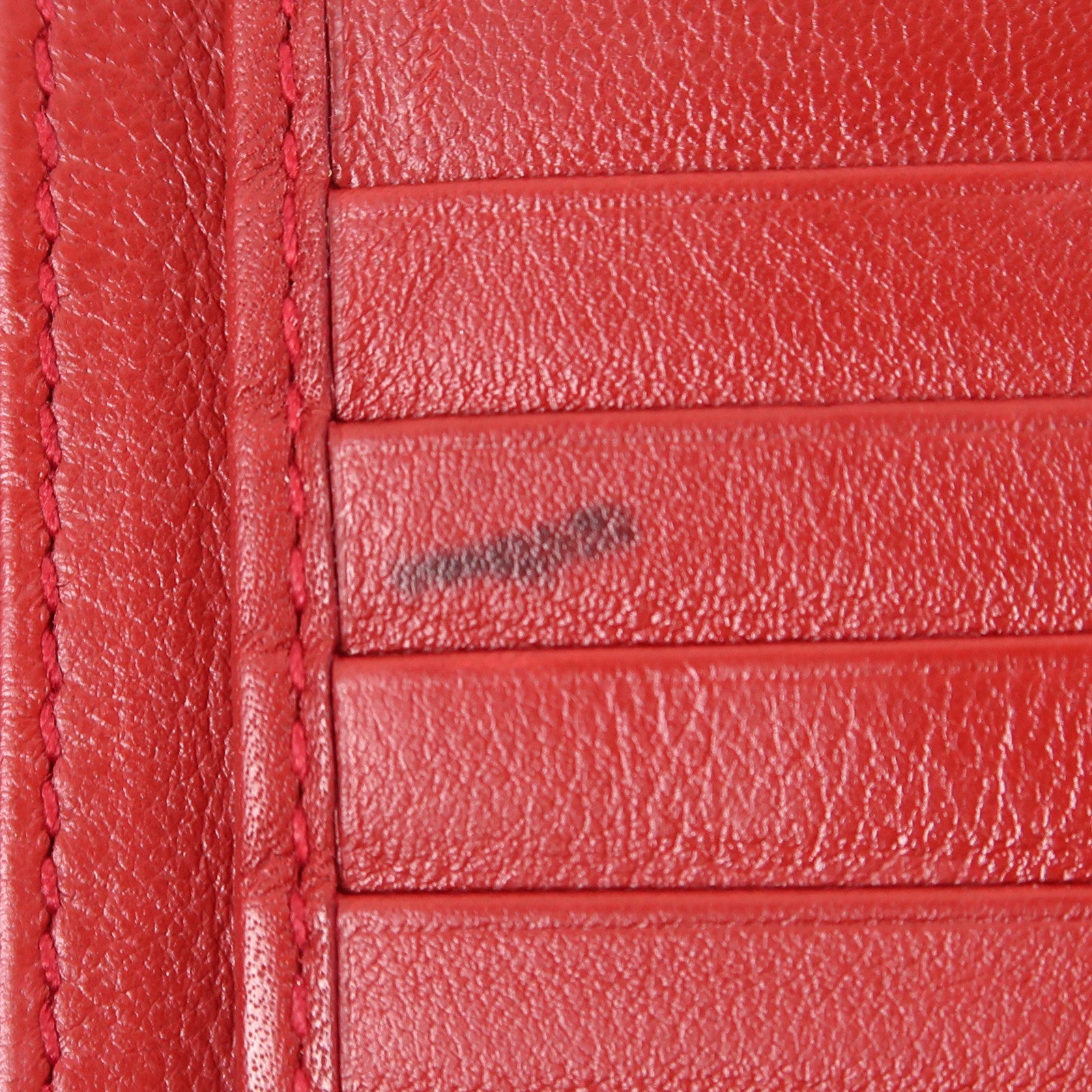 GUCCI GG GHW Wallet Calfskin Leather Red