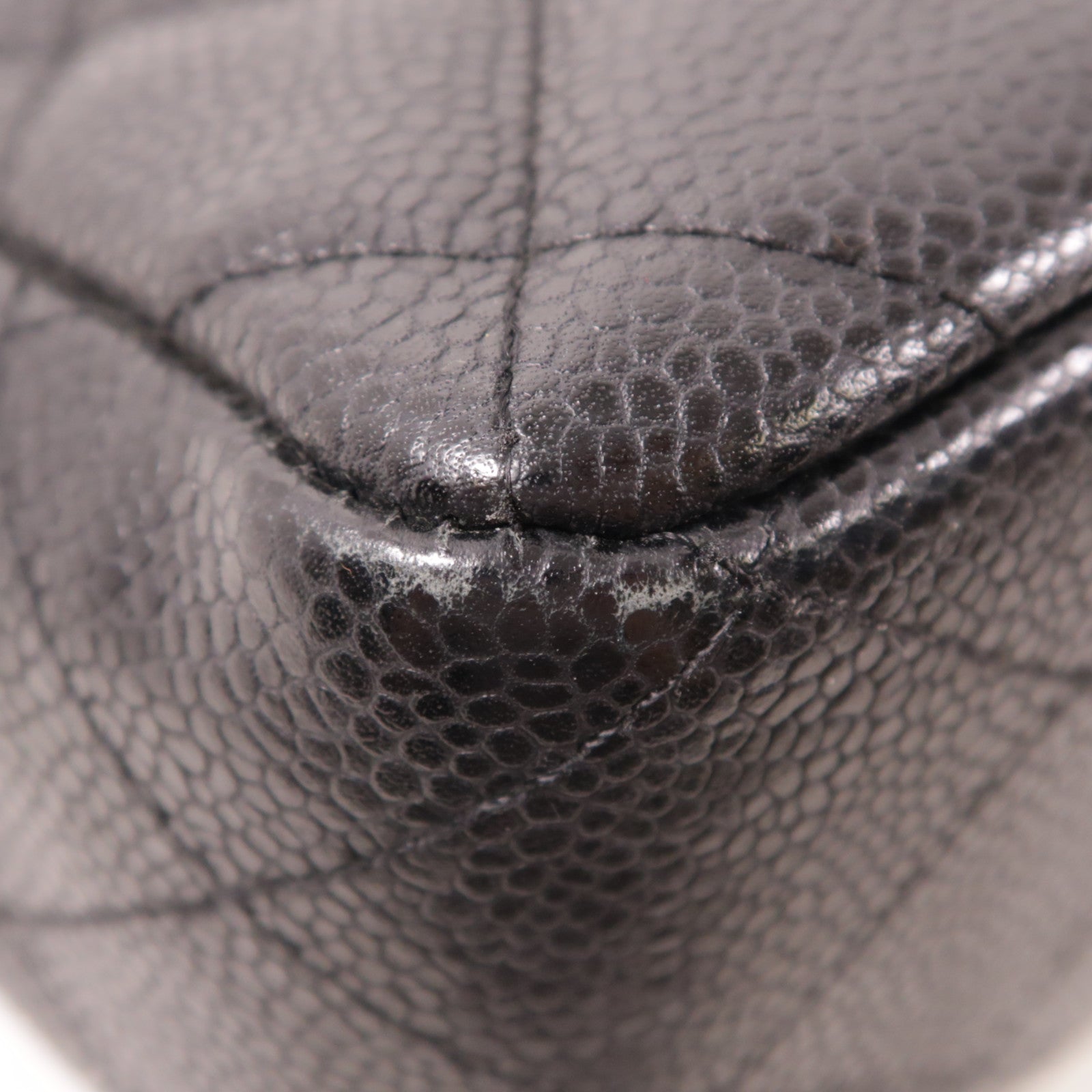 CHANEL 牛皮皮革Large Classic銀扣肩背袋