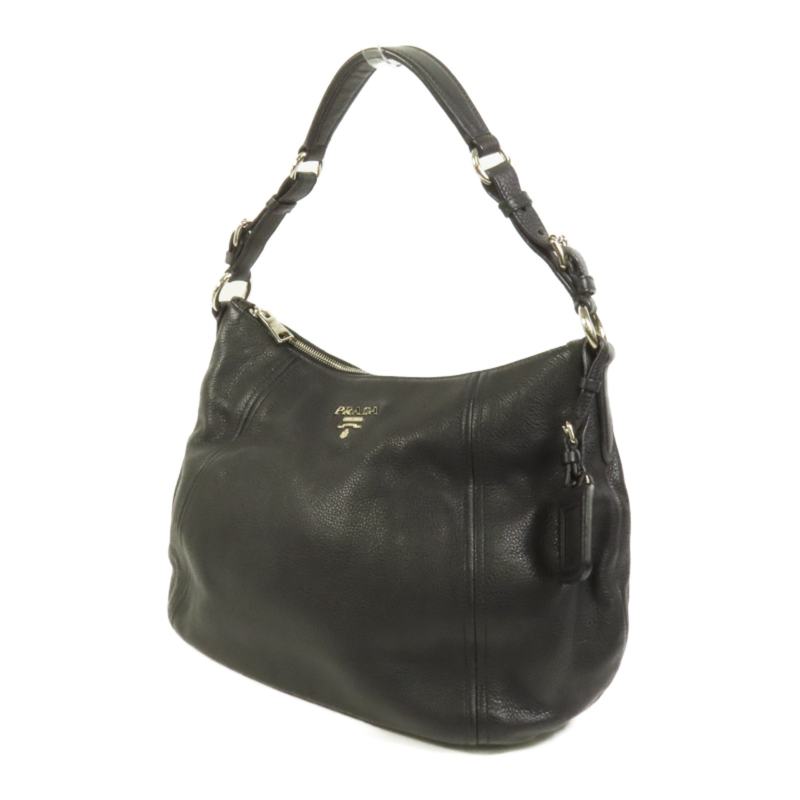 PRADA 牛皮皮革Shoulder Bag銀扣肩背袋