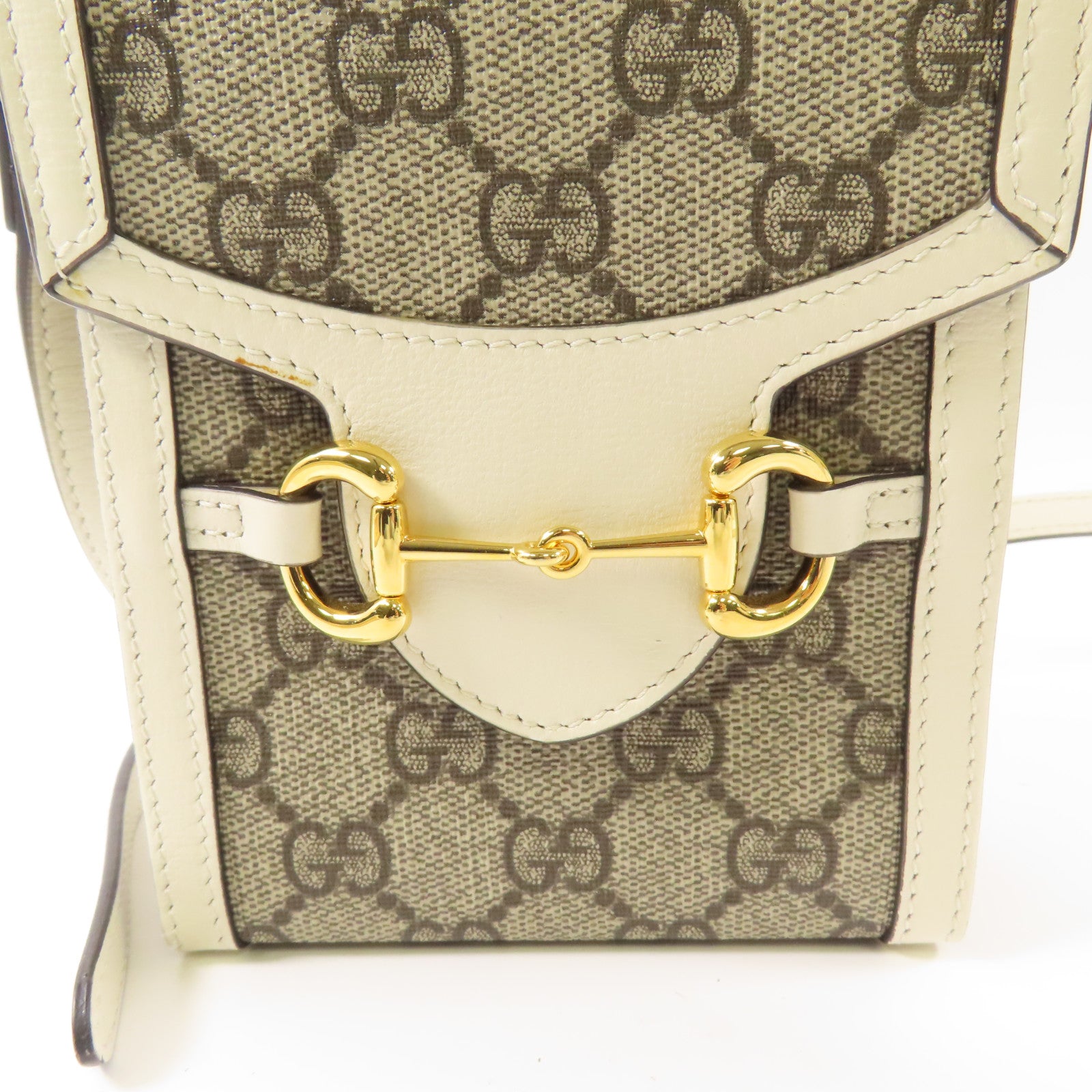 GUCCI GG GHW Horsebit 1955 Mini Shoulder Bag 625615 Coated Canvas Brown