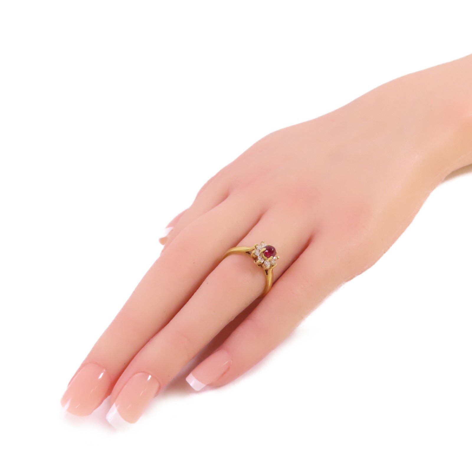 TIFFANY＆CO 18K黃金/紅寶石/鑽石Ruby Diamond Ring戒指US#6