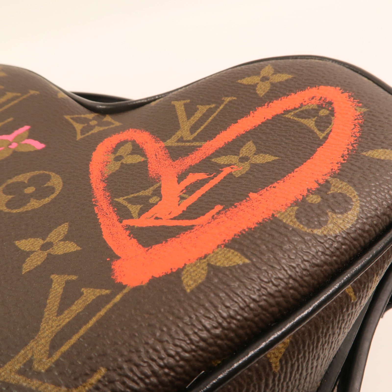 LOUIS VUITTON Monogram Sac Coeur Fall In Love金扣肩背袋棕色