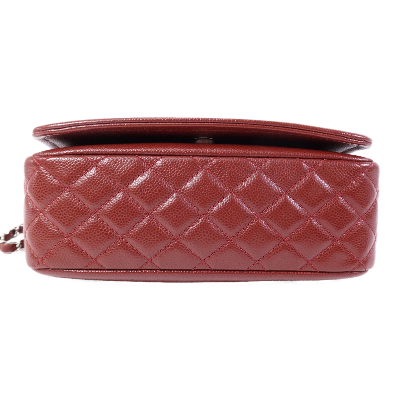 CHANEL 牛皮皮革Chain Shoulder Bag銀扣鏈帶肩背袋