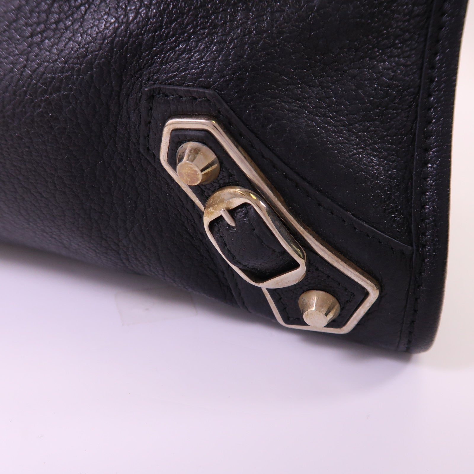 BALENCIAGA Chevre皮革City銀扣手挽肩背兩用袋