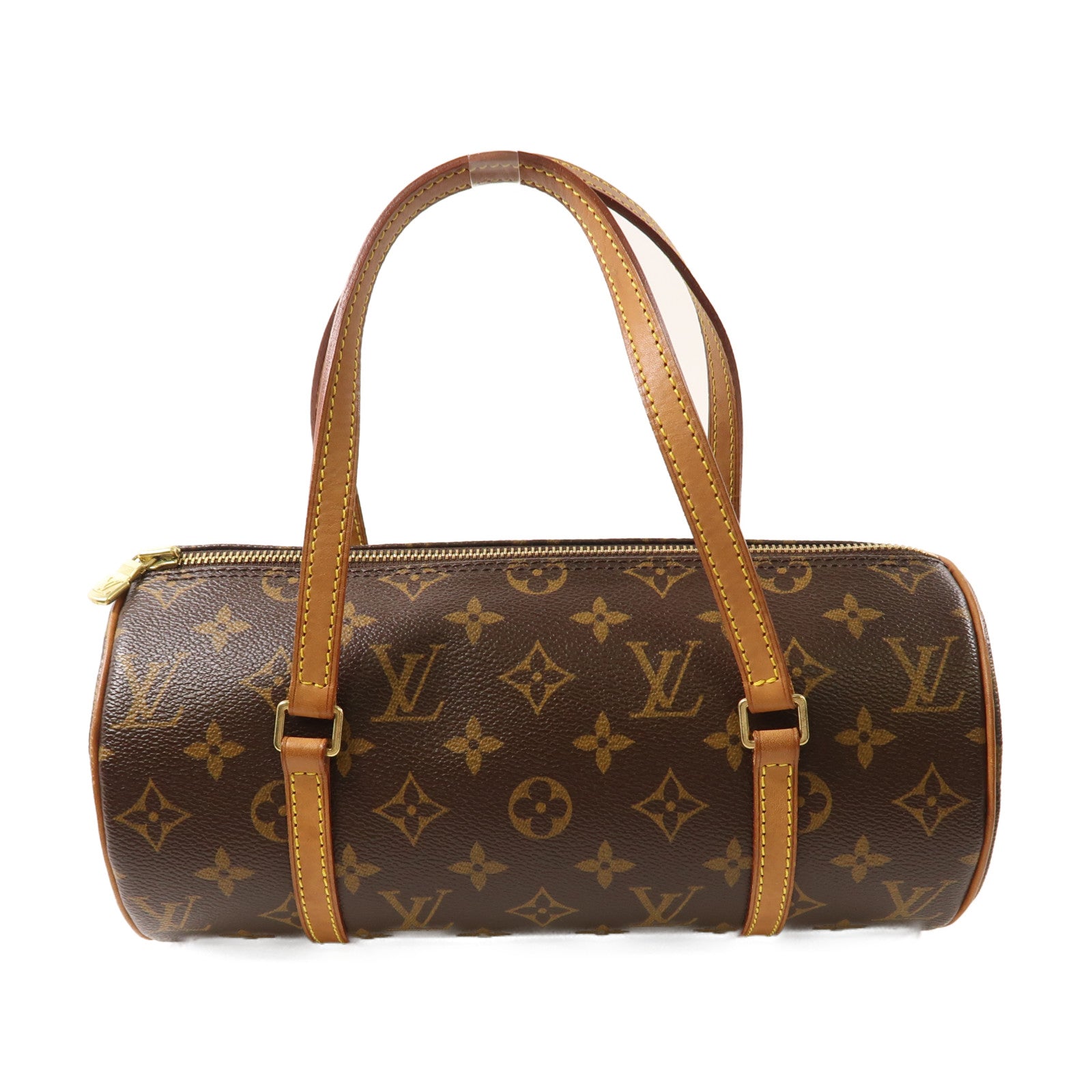 LOUIS VUITTON Monogram Papillon PM金扣手挽袋啡色