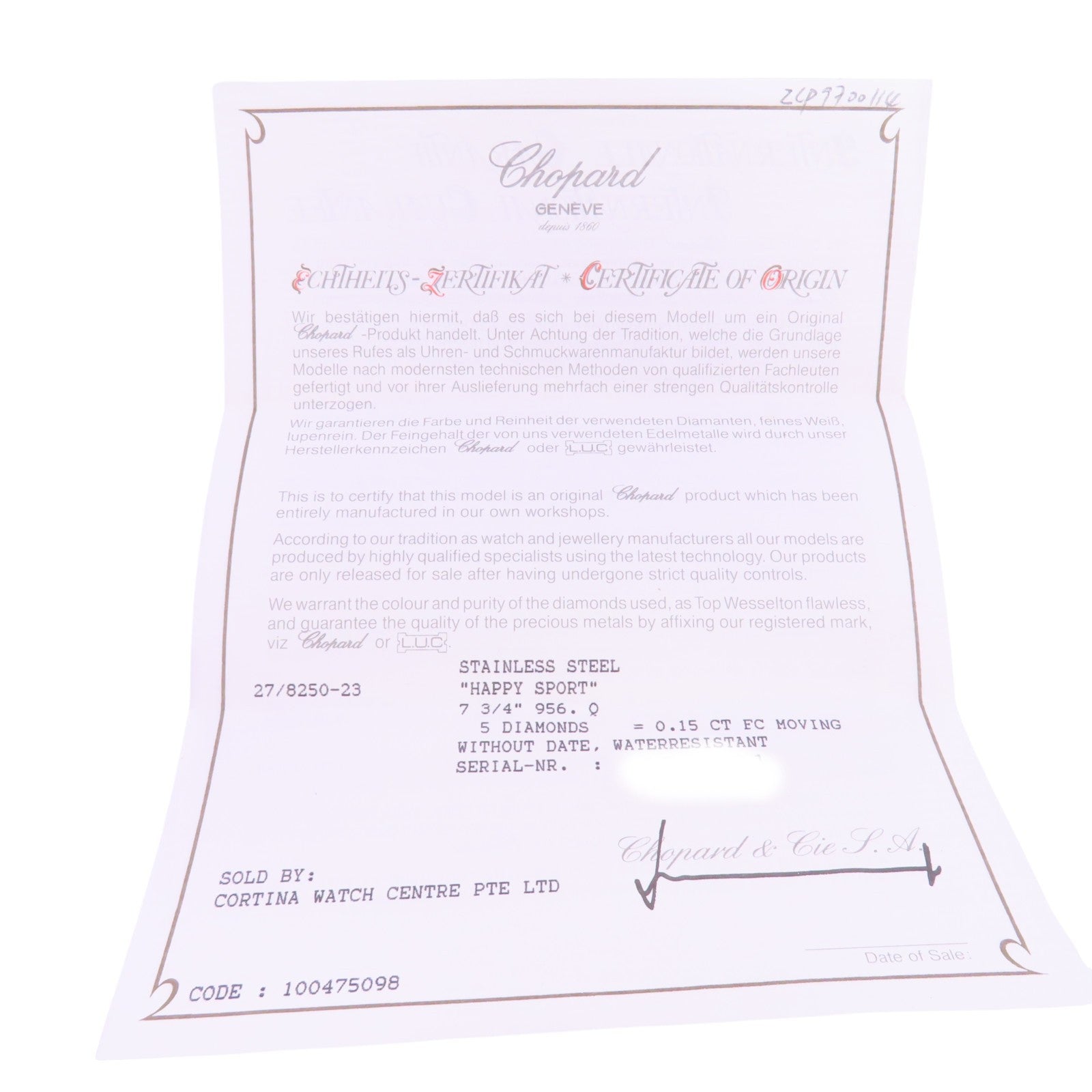 Chopard Happy Sport 27/8250-23