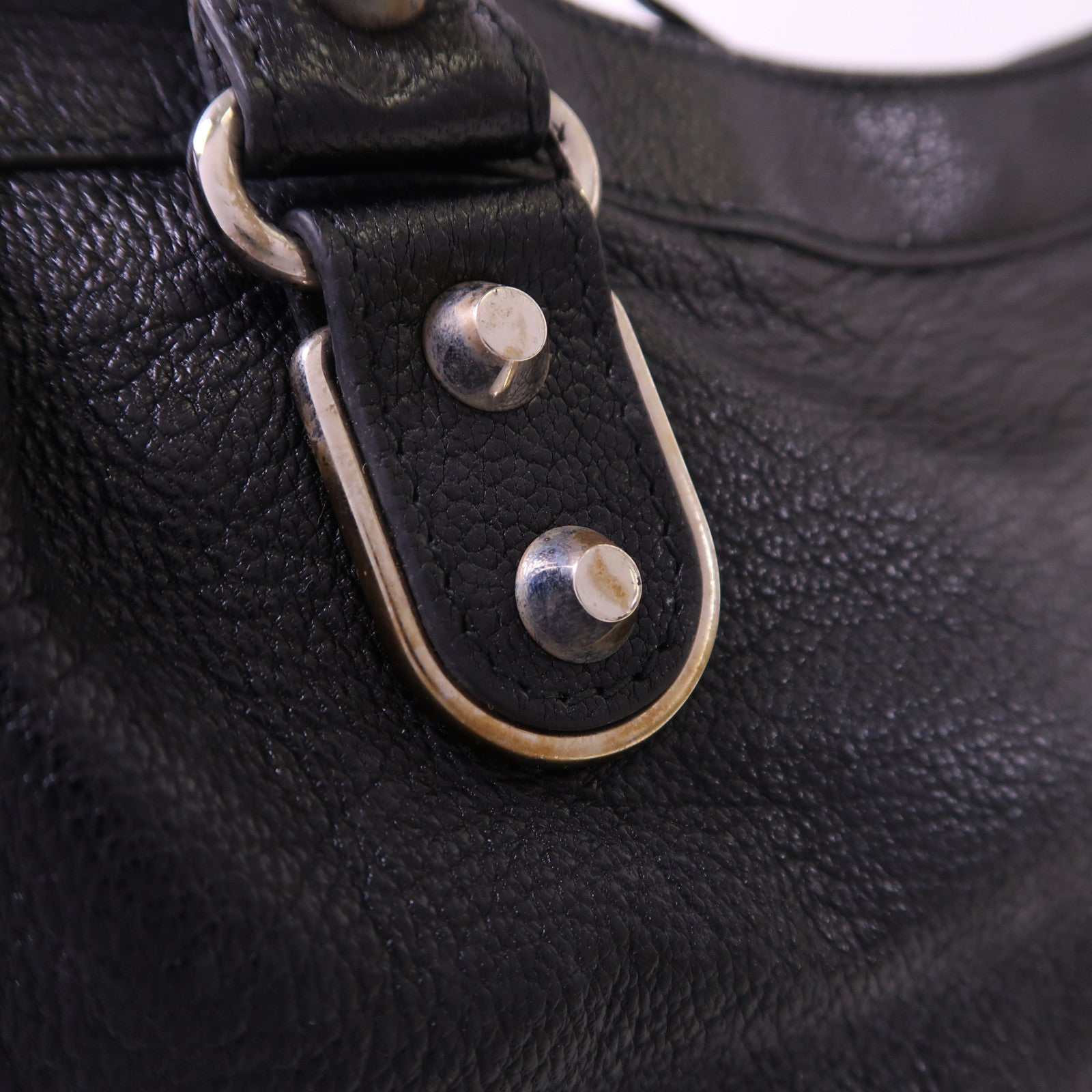 BALENCIAGA Chevre皮革City銀扣手挽肩背兩用袋