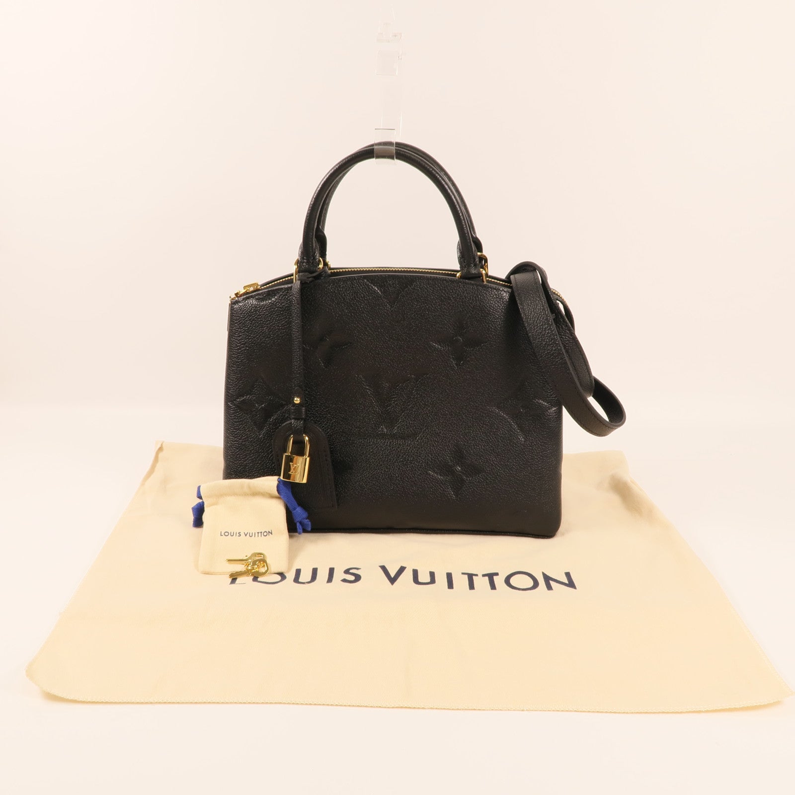 LOUIS VUITTON Monogram Empreinte Petit Palais金扣手挽肩背兩用袋