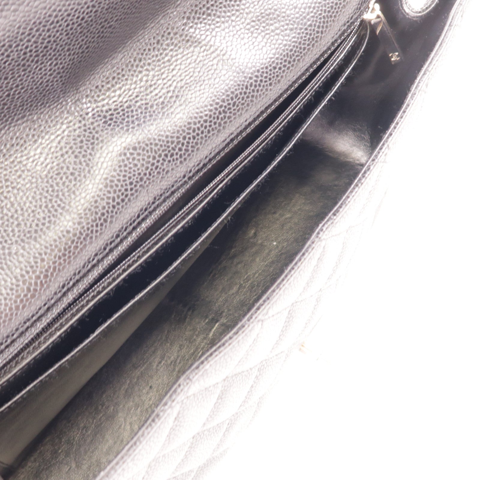 CHANEL 牛皮皮革Large Classic銀扣肩背袋