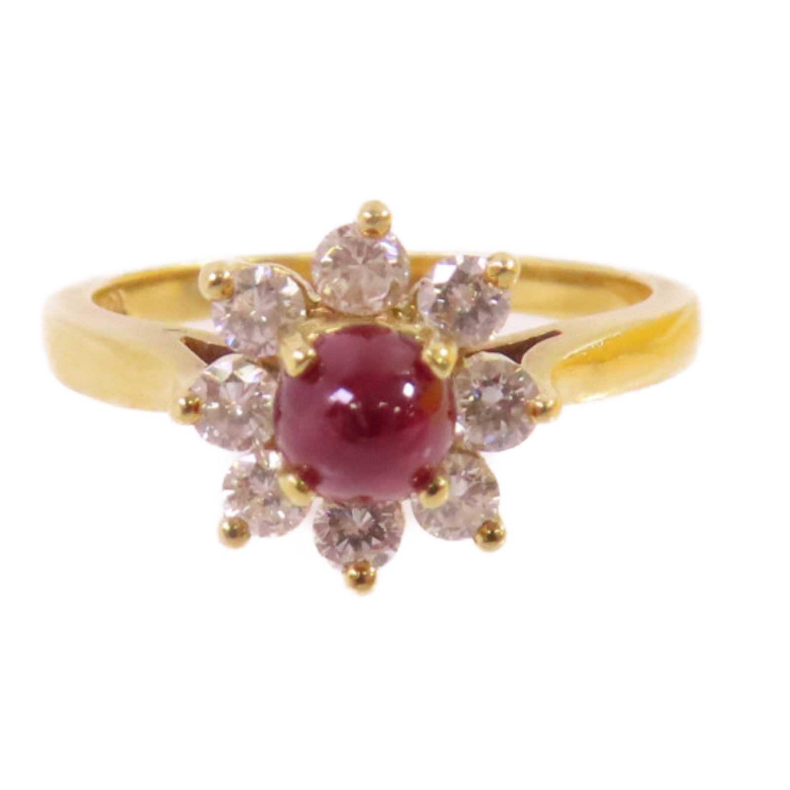 TIFFANY＆CO 18K黃金/紅寶石/鑽石Ruby Diamond Ring戒指US#6