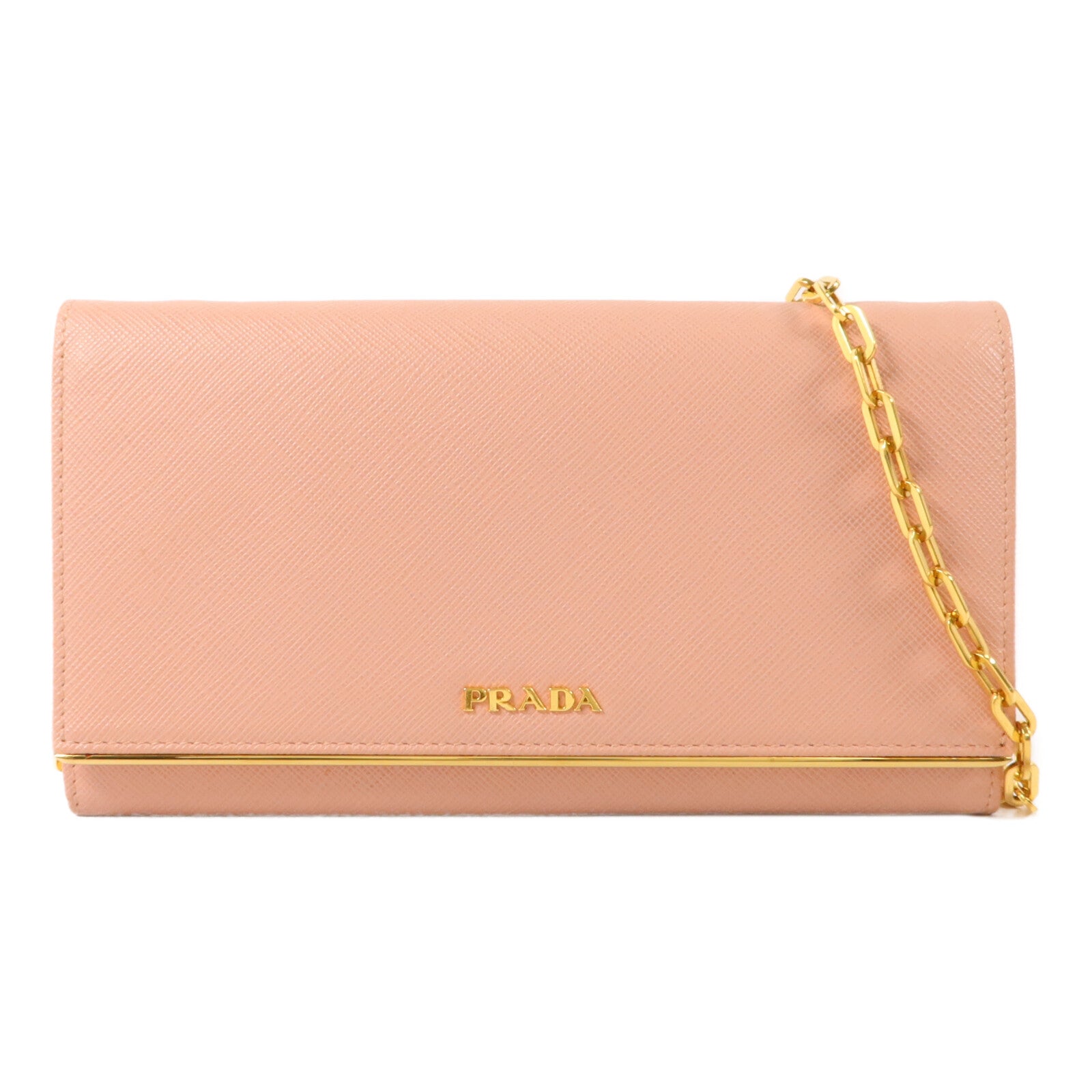 PRADA Saffiano皮革Wallet On Chain鏈帶肩背袋