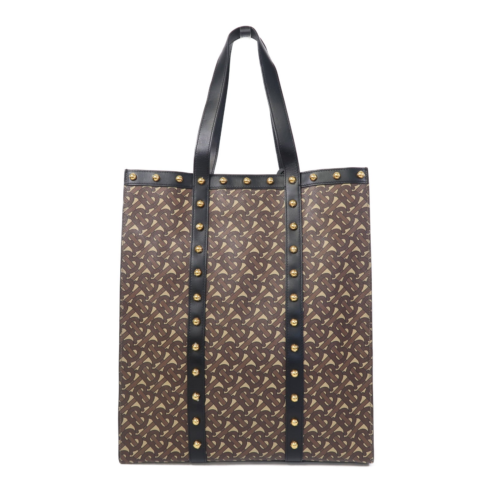 BURBERRY 塗層帆布Book Tote金扣肩背袋啡色