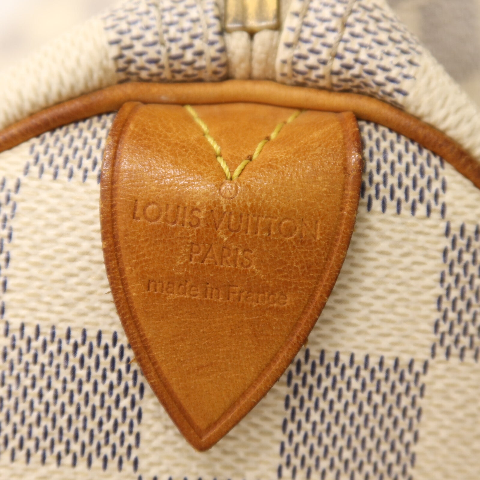 LOUIS VUITTON Damier Azur Speedy 30金扣手挽袋