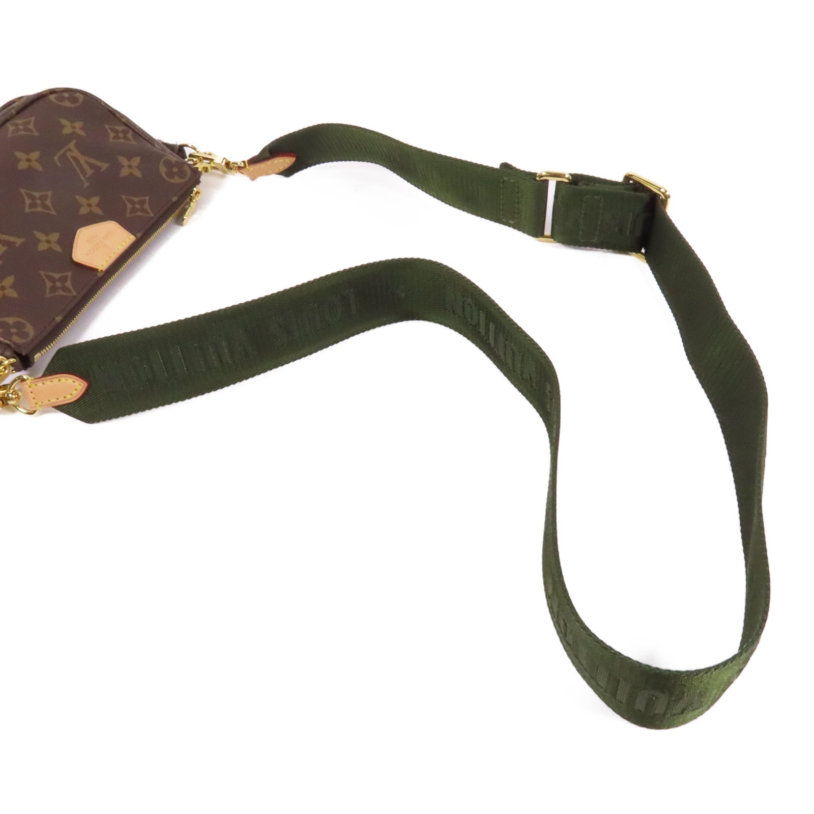 LOUIS VUITTON Monogram Multi Pochette Accessoires Shoulder Bag金扣肩背袋啡色/綠色
