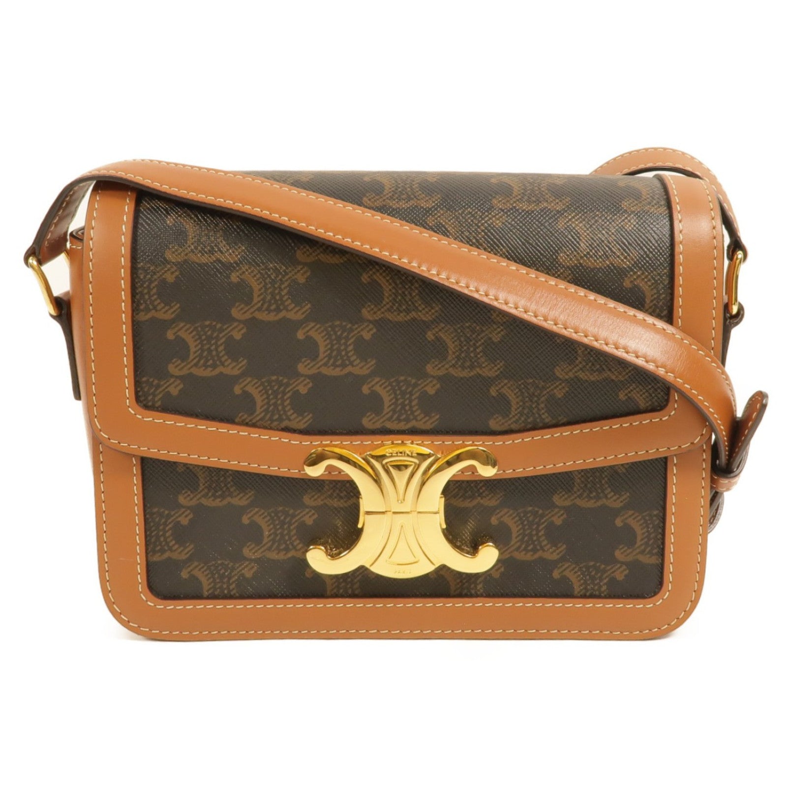 CELINE 塗層帆布Classique Triomphe Teen肩背袋