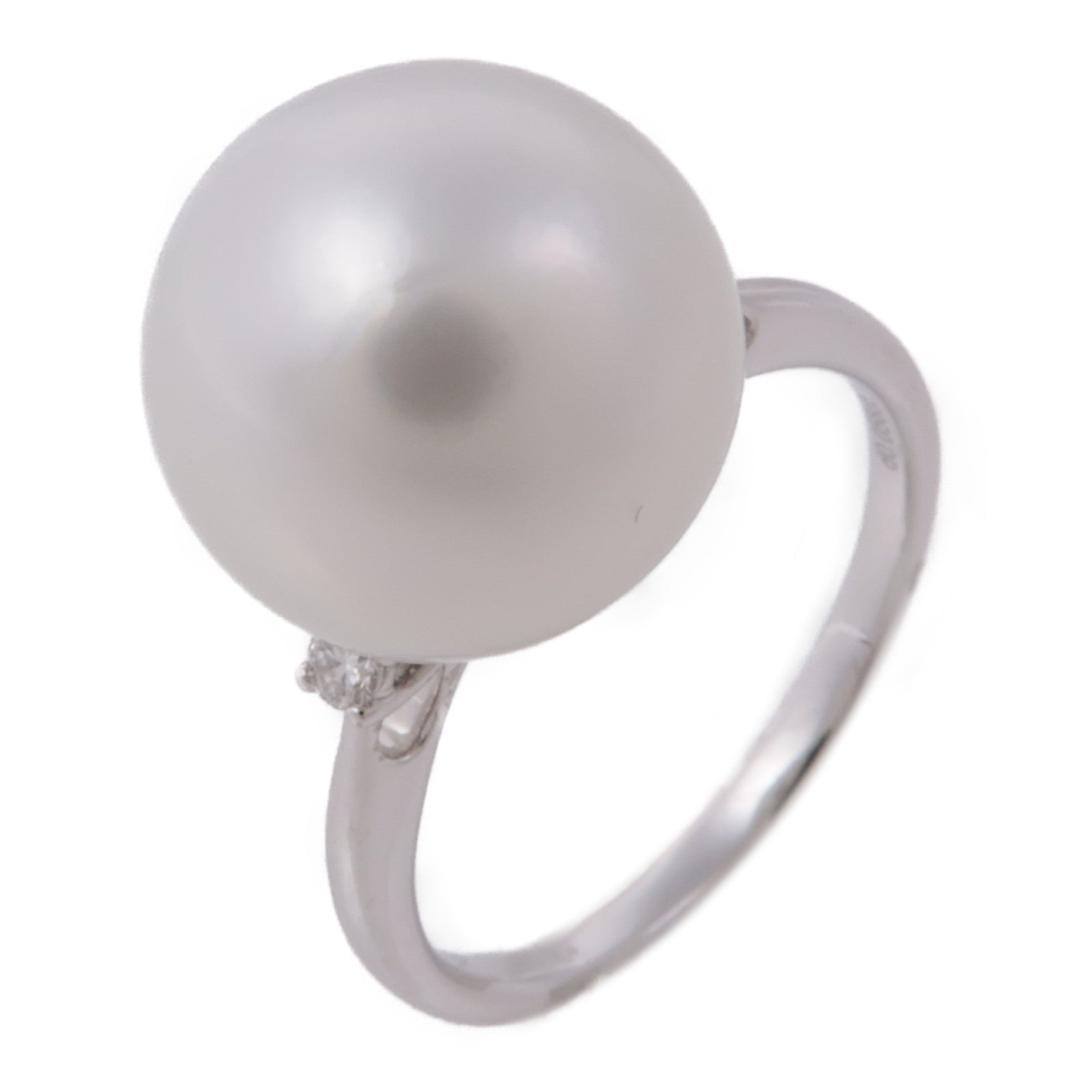 JEWELRY 【激減優惠】18K白金Pearl/Diamond Ring珍珠/鑽石戒指US#5.25
