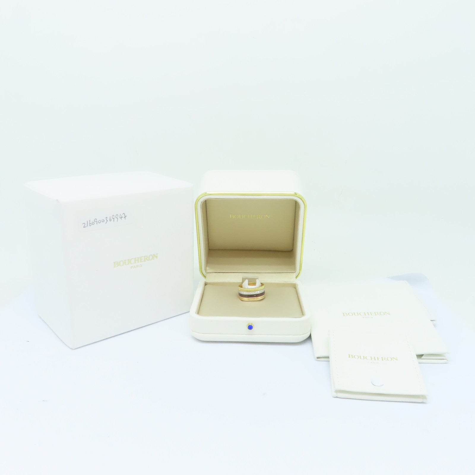 Boucheron 18K黃金/白金/玫瑰金Quatre Classique Ring戒指US#11.5