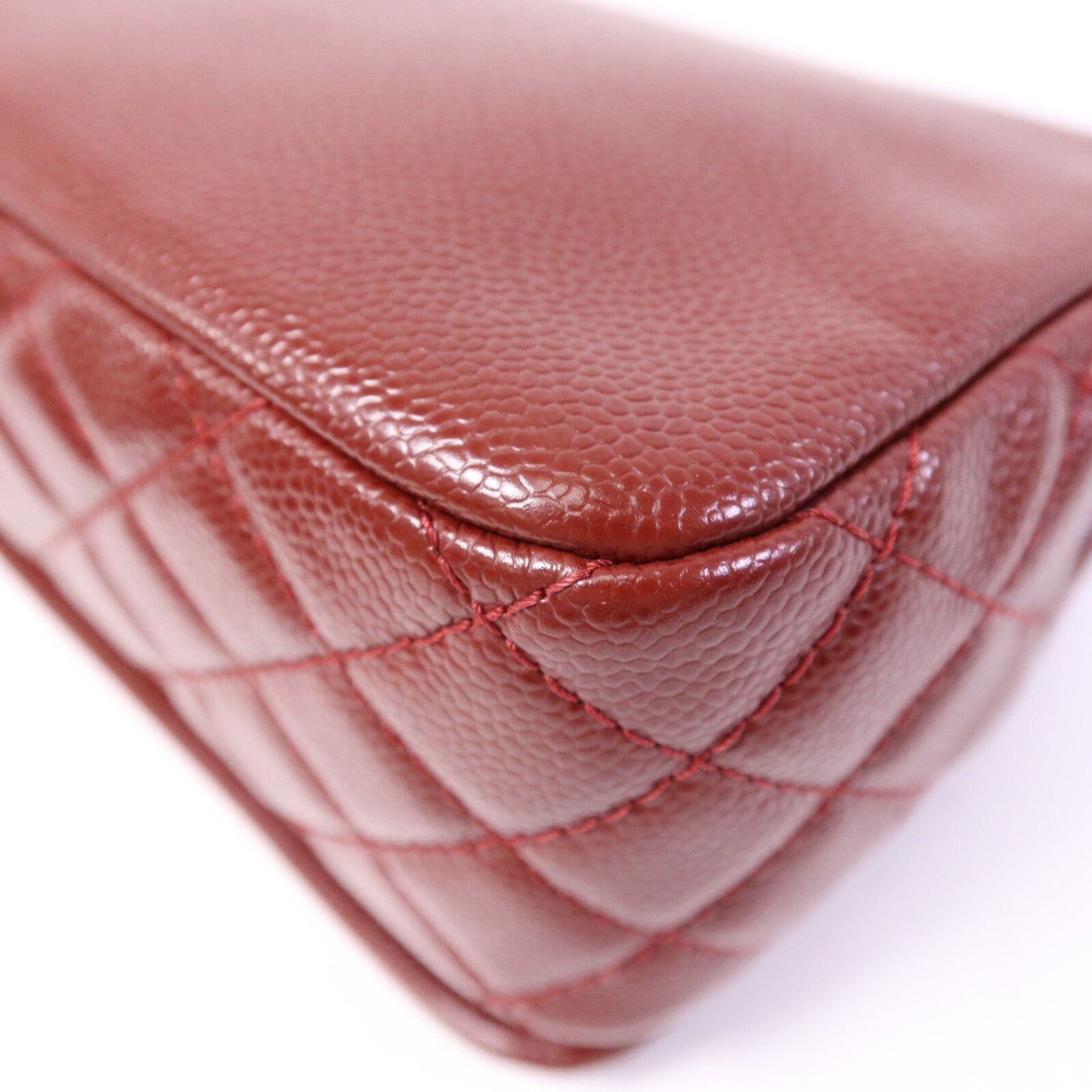 CHANEL 牛皮皮革Chain Shoulder Bag銀扣鏈帶肩背袋