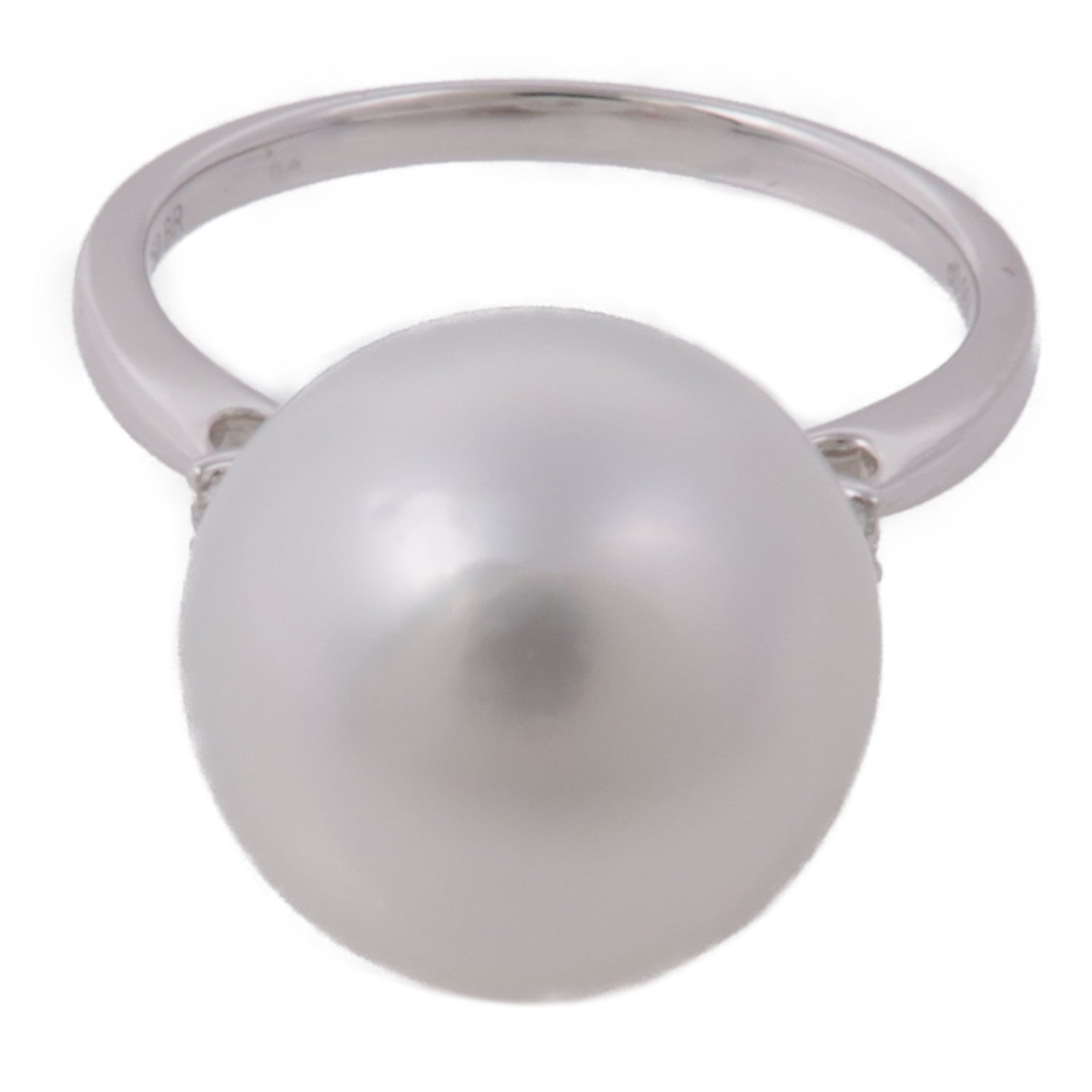 JEWELRY 【激減優惠】18K白金Pearl/Diamond Ring珍珠/鑽石戒指US#5.25
