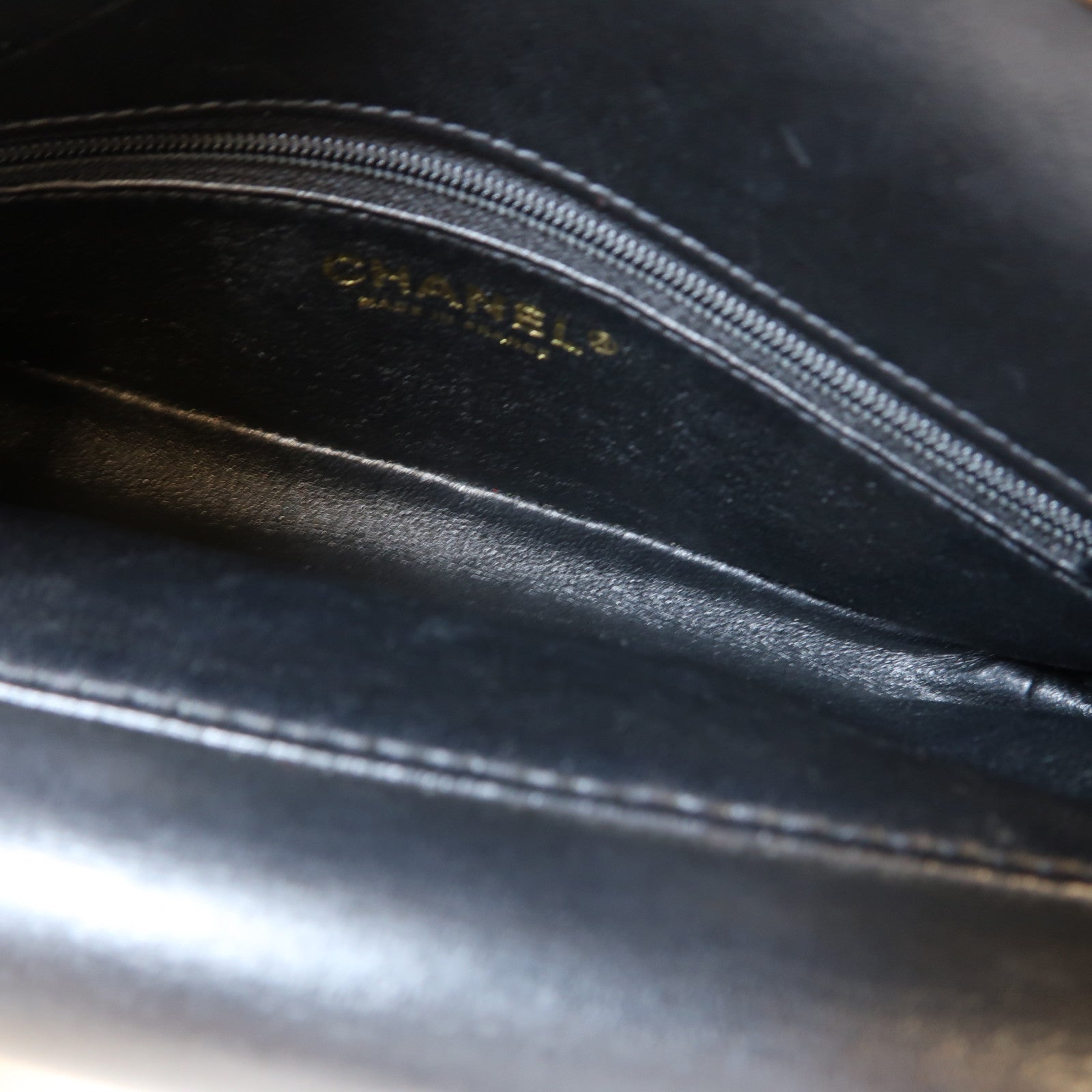 CHANEL 菱格羊皮皮革Double Flap Bag金扣鏈帶肩背袋黑色
