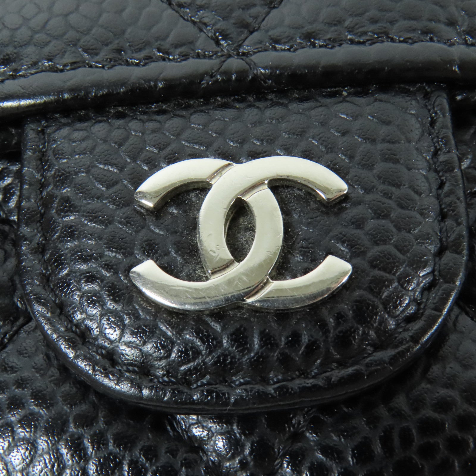 CHANEL 牛皮皮革Card Case銀扣卡片套