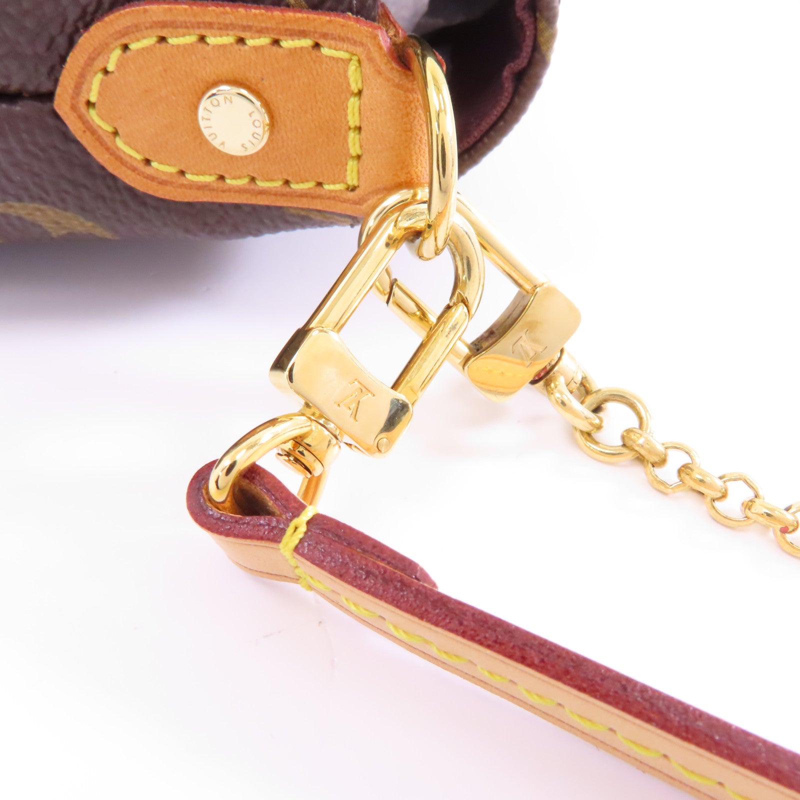 LOUIS VUITTON Monogram Faveorite MM金扣手挽肩背兩用袋棕色