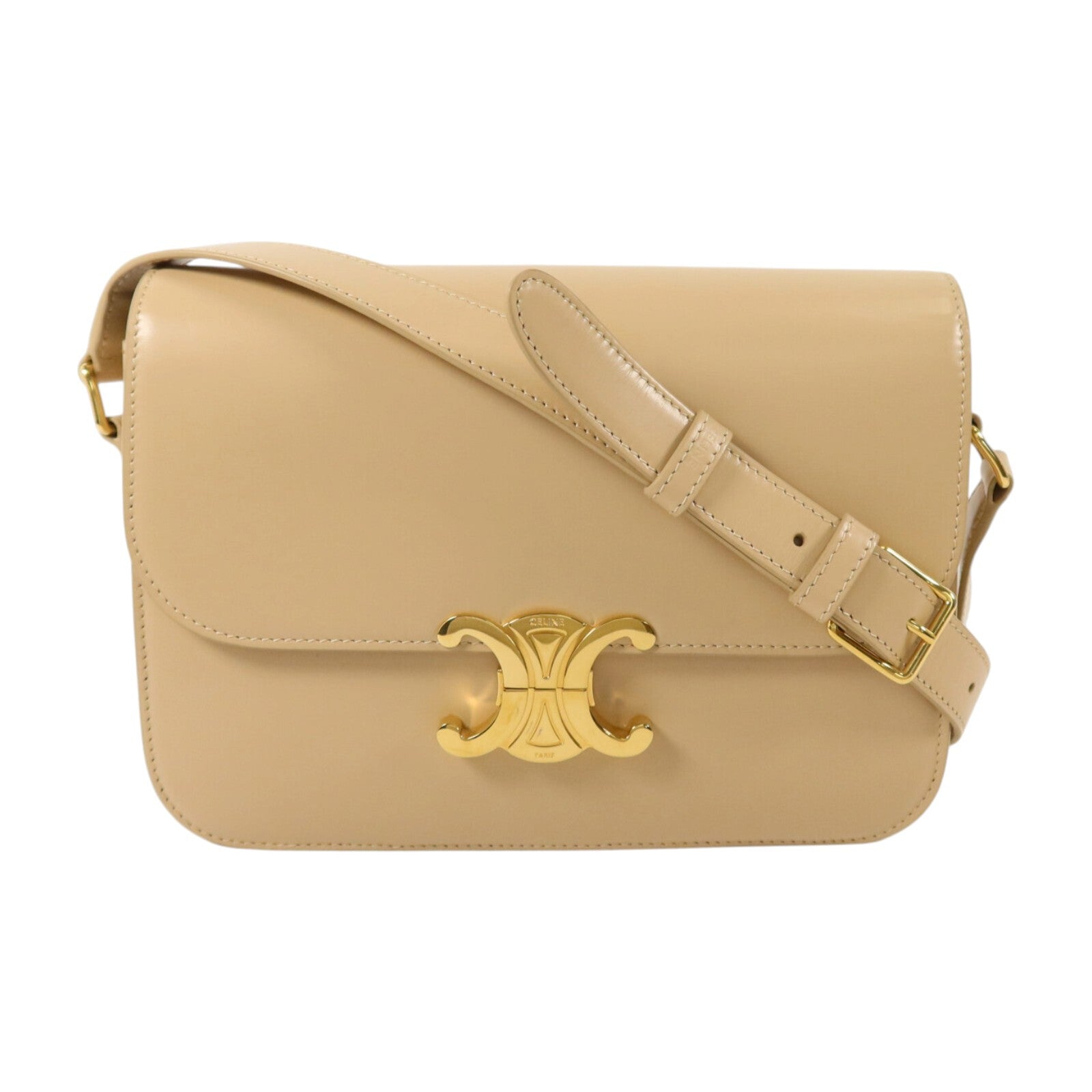 CELINE 牛皮皮革Classique Triomphe Medium金扣肩背袋