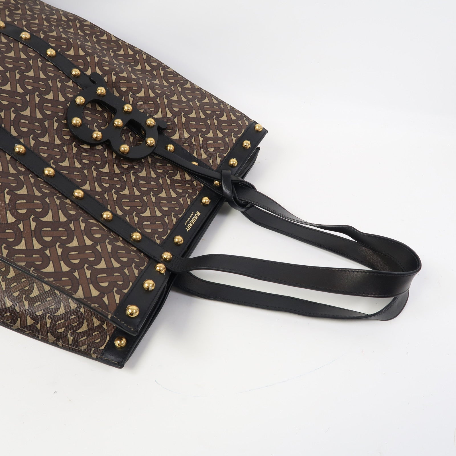 BURBERRY 塗層帆布Book Tote金扣肩背袋啡色