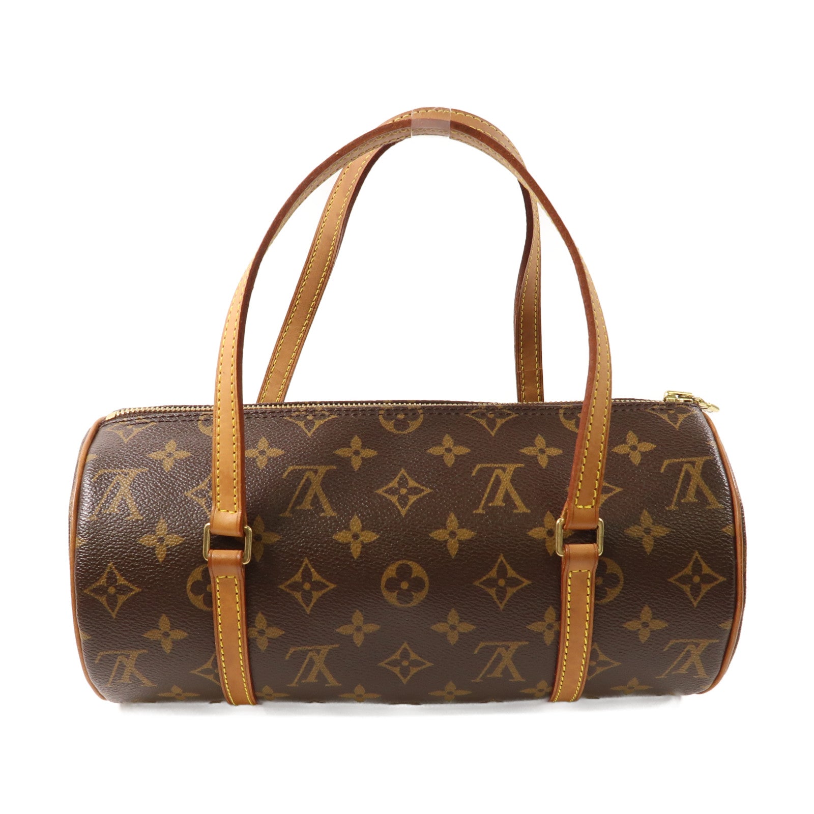 LOUIS VUITTON Monogram Papillon PM金扣手挽袋啡色