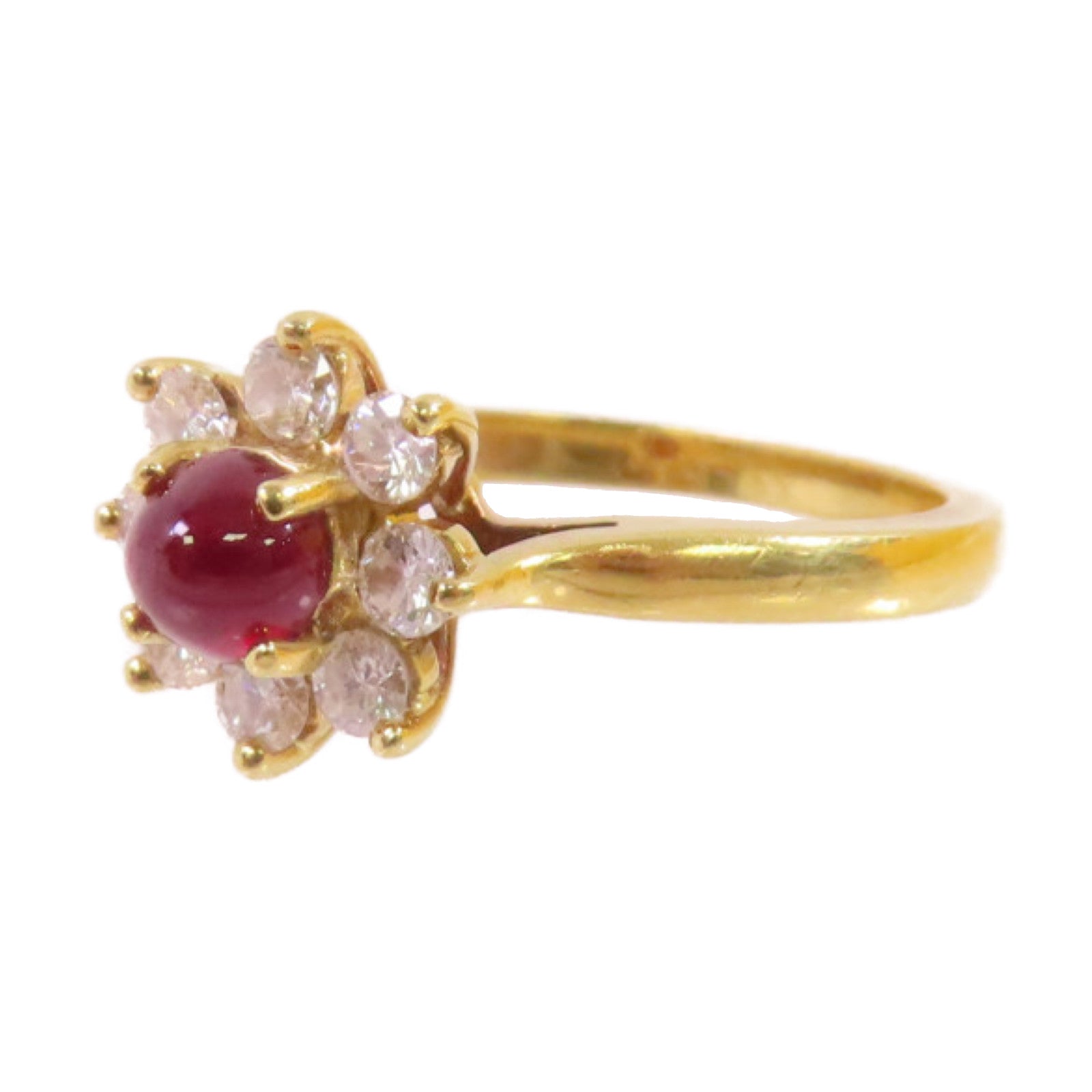 TIFFANY＆CO 18K黃金/紅寶石/鑽石Ruby Diamond Ring戒指US#6