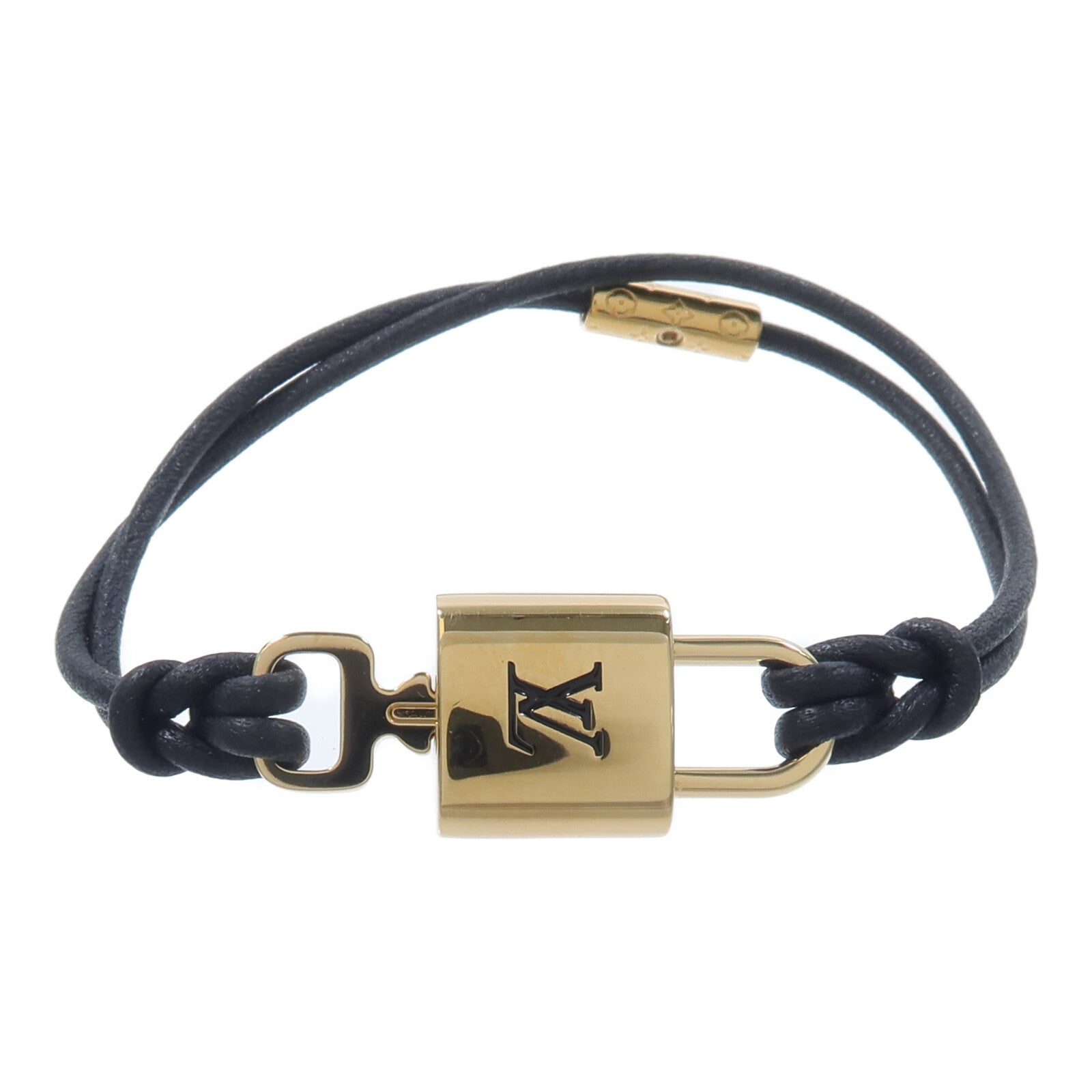LOUIS VUITTON 金屬/牛皮皮革Padlock Bracelet手鏈