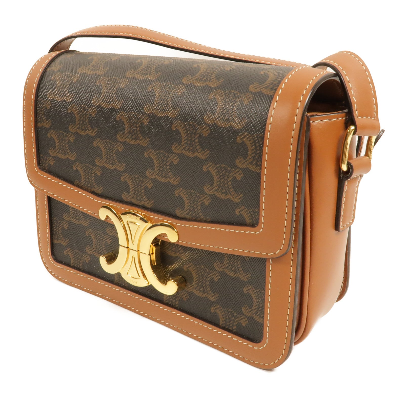 CELINE 塗層帆布Classique Triomphe Teen肩背袋