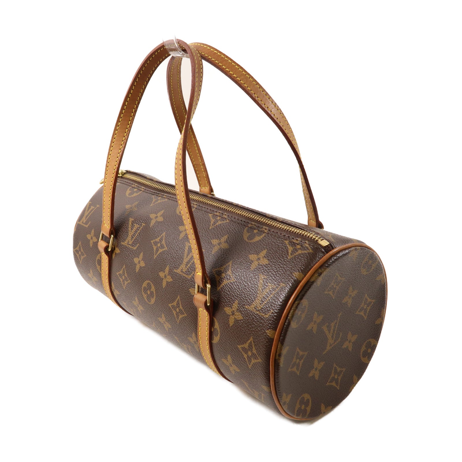 LOUIS VUITTON Monogram Papillon PM金扣手挽袋啡色