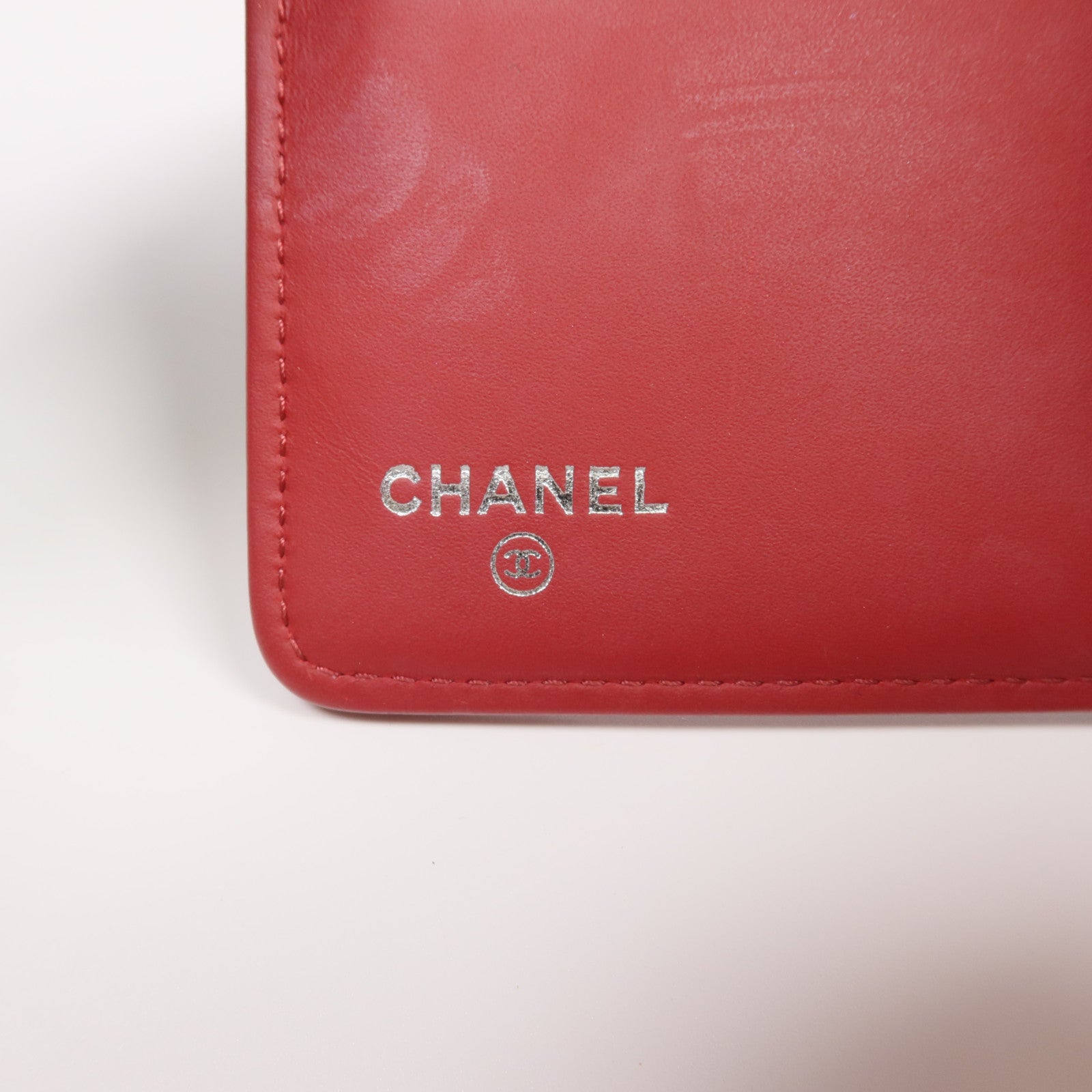 CHANEL 牛皮皮革Boy Long Wallet銀扣長錢包