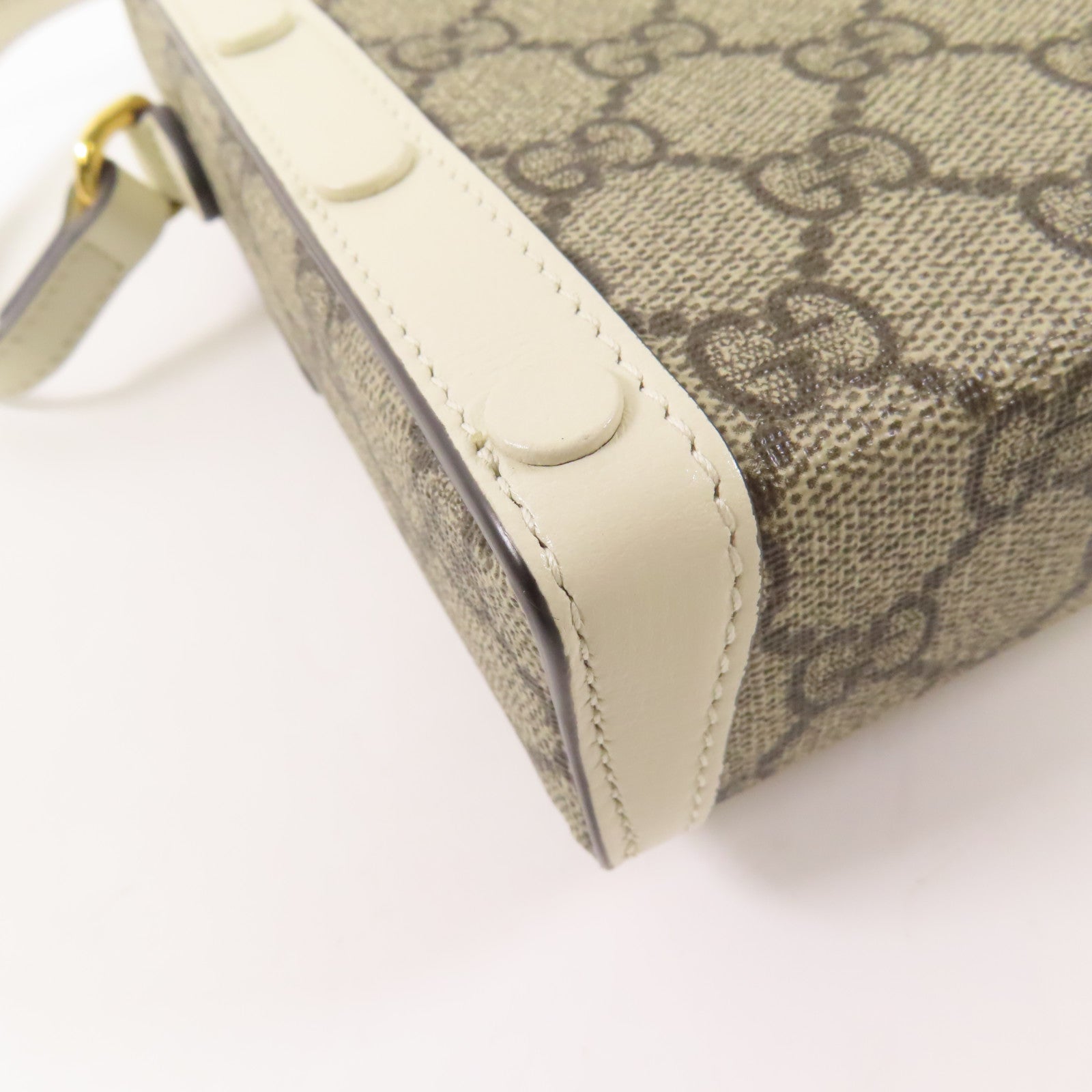 GUCCI GG GHW Horsebit 1955 Mini Shoulder Bag 625615 Coated Canvas Brown
