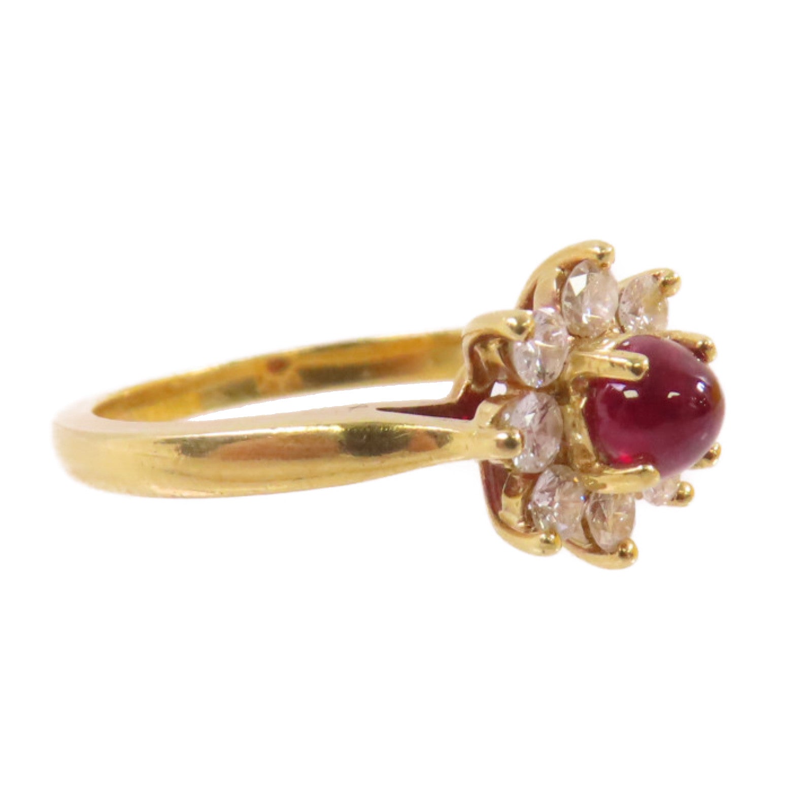 TIFFANY＆CO 18K黃金/紅寶石/鑽石Ruby Diamond Ring戒指US#6