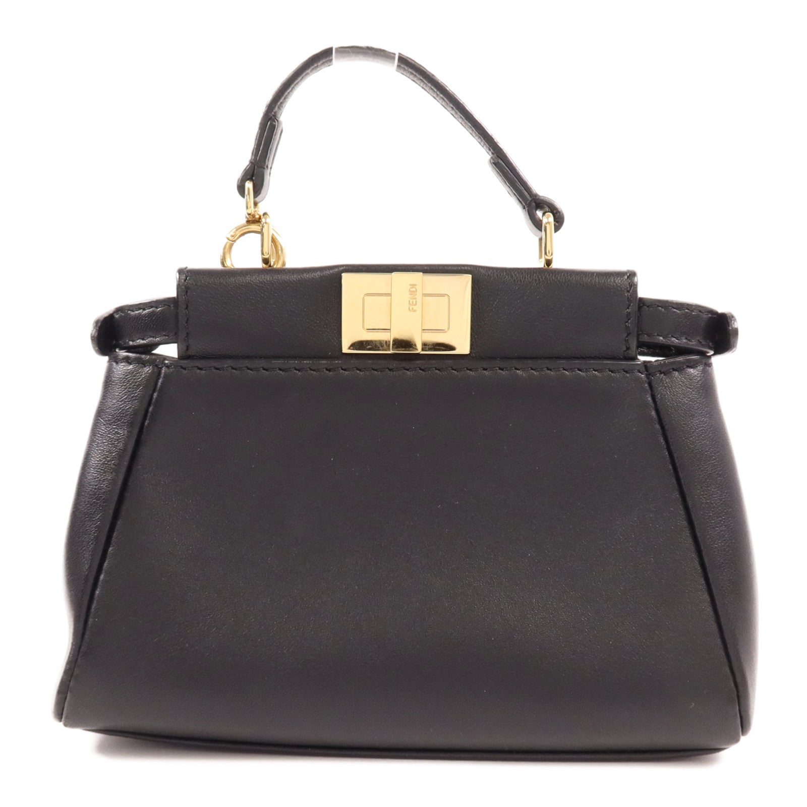 FENDI 牛皮皮革Mini Peekaboo金扣手挽肩背兩用袋