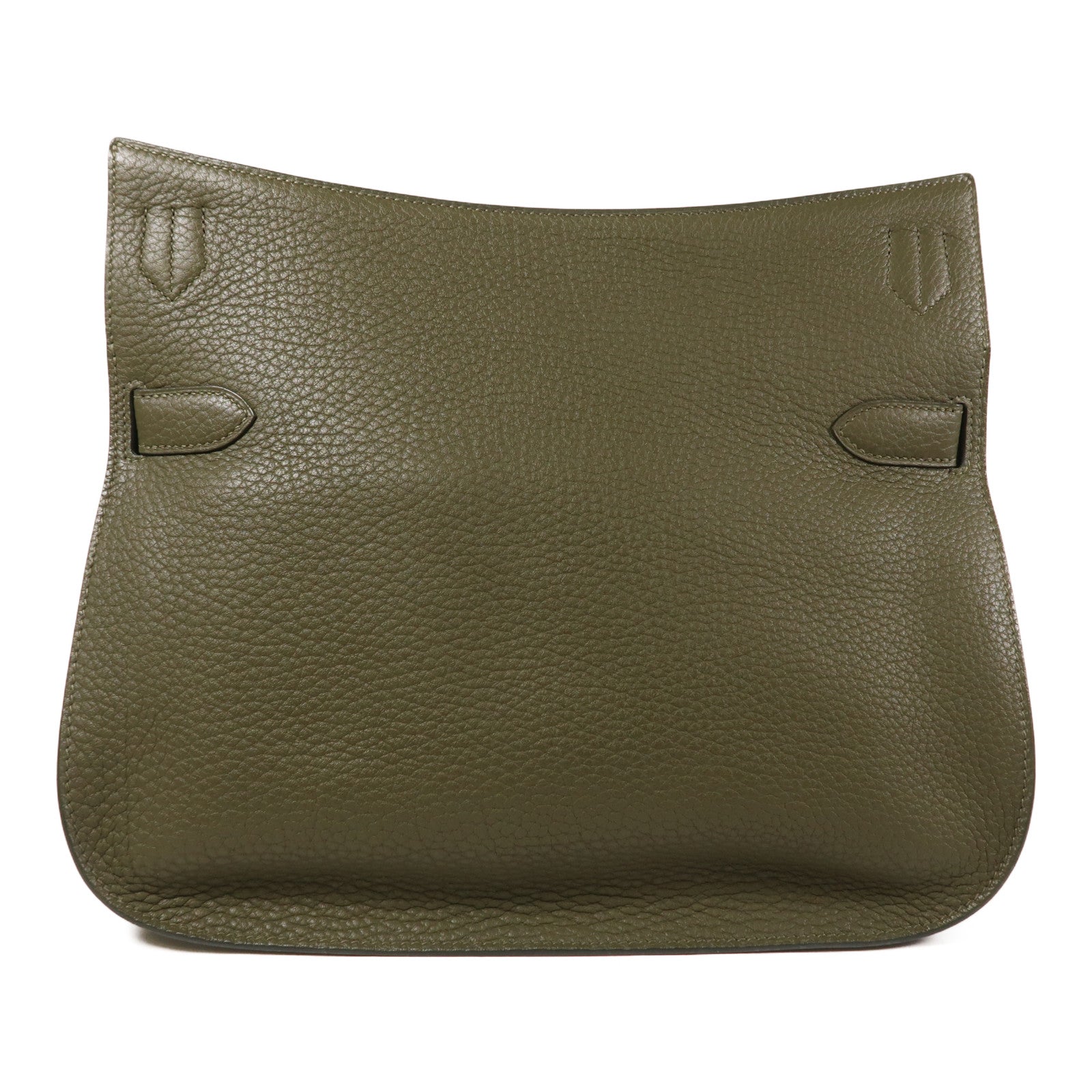 HERMES Clemence皮革Jypesiere 34銀扣肩背袋Vert Verone
