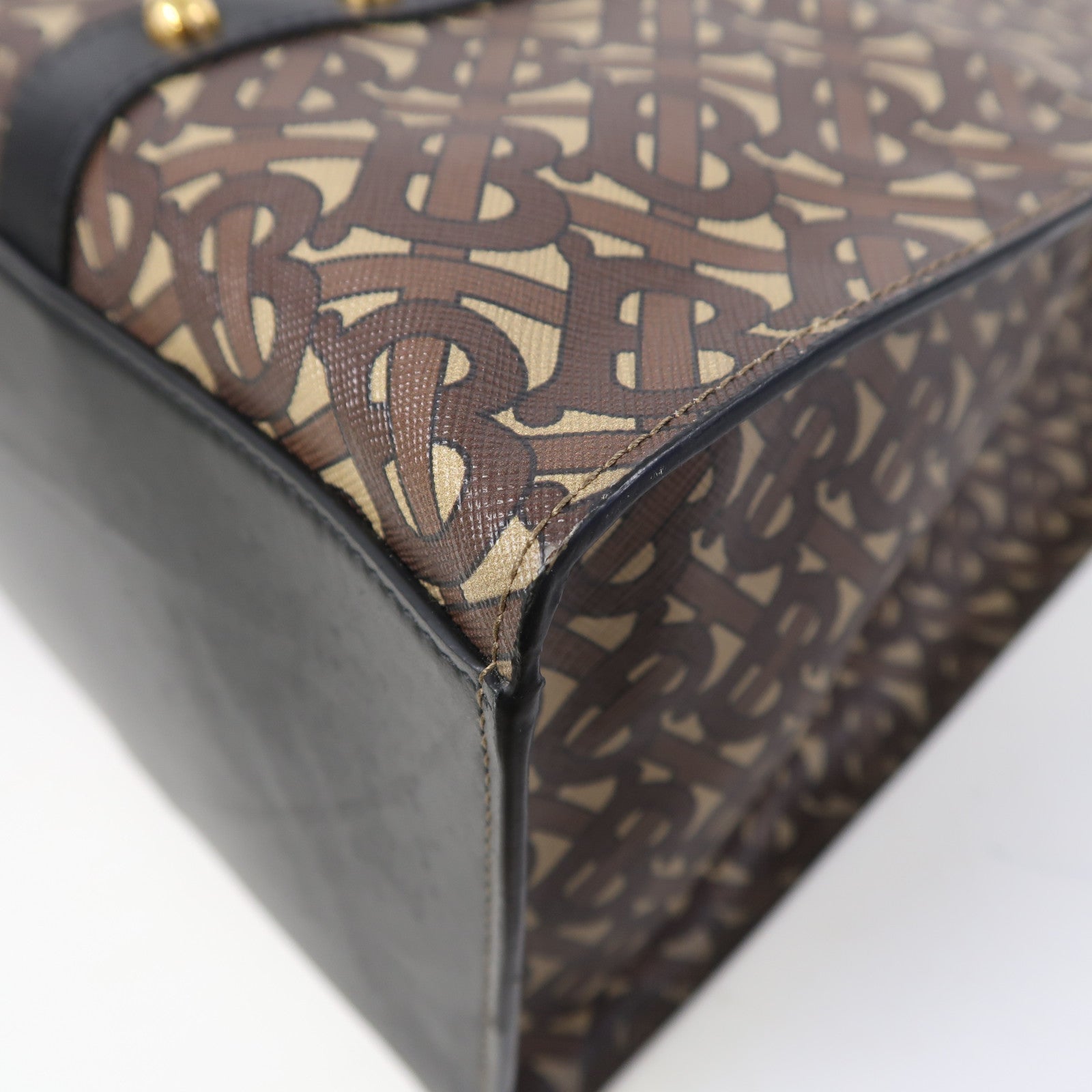 BURBERRY 塗層帆布Book Tote金扣肩背袋啡色