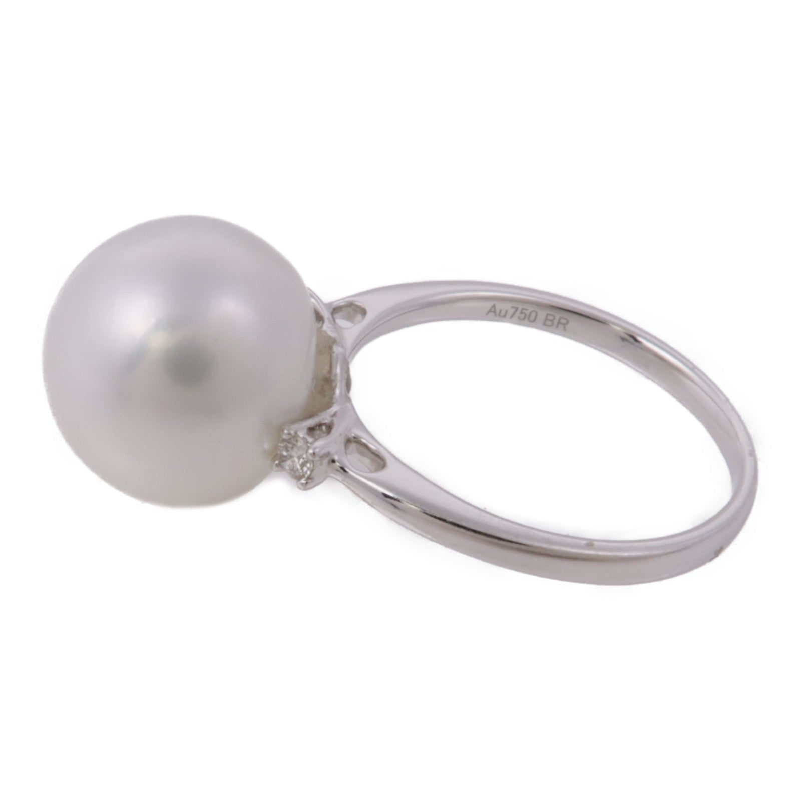 JEWELRY 【激減優惠】18K白金Pearl/Diamond Ring珍珠/鑽石戒指US#5.25