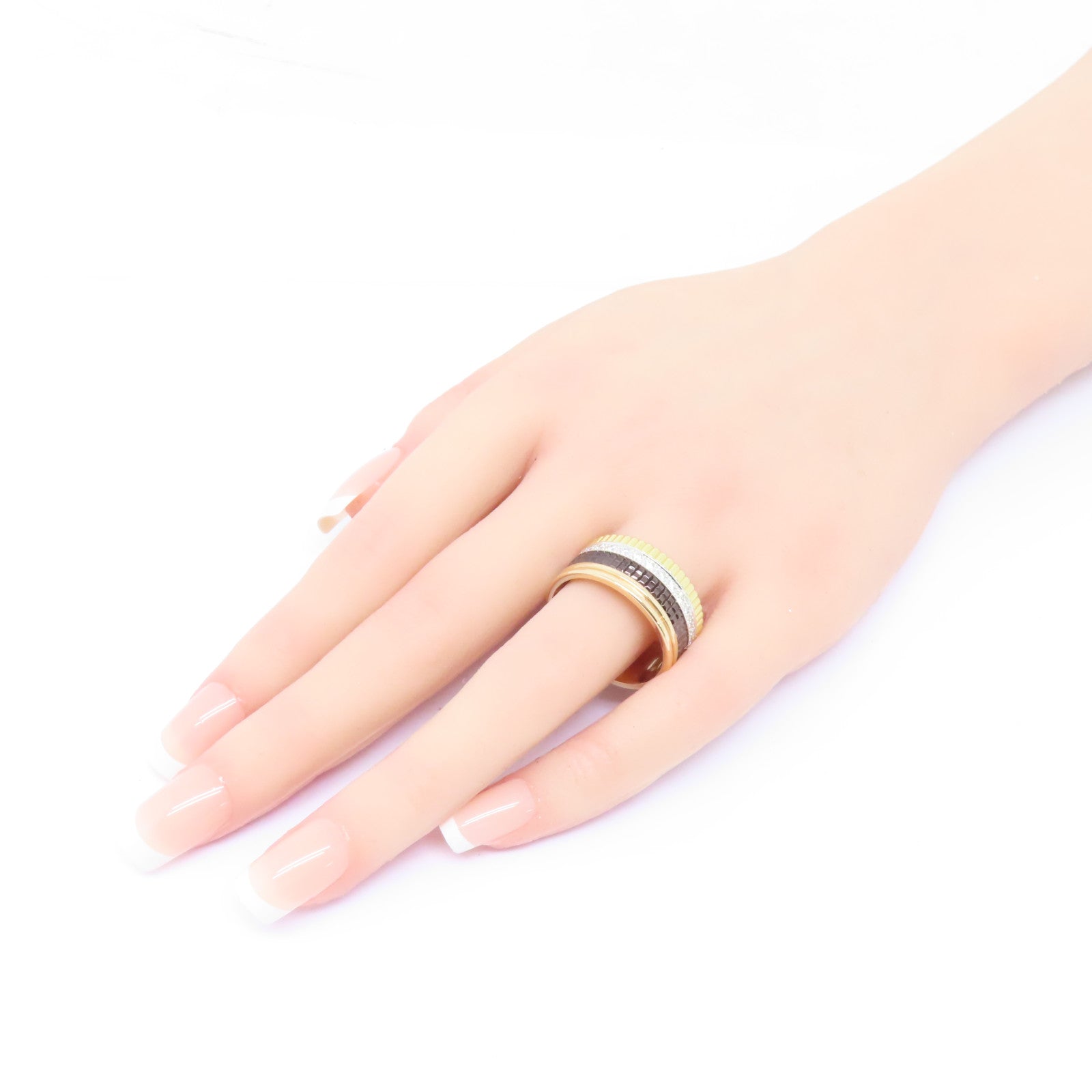 Boucheron 18K黃金/白金/玫瑰金Quatre Classique Ring戒指US#11.5